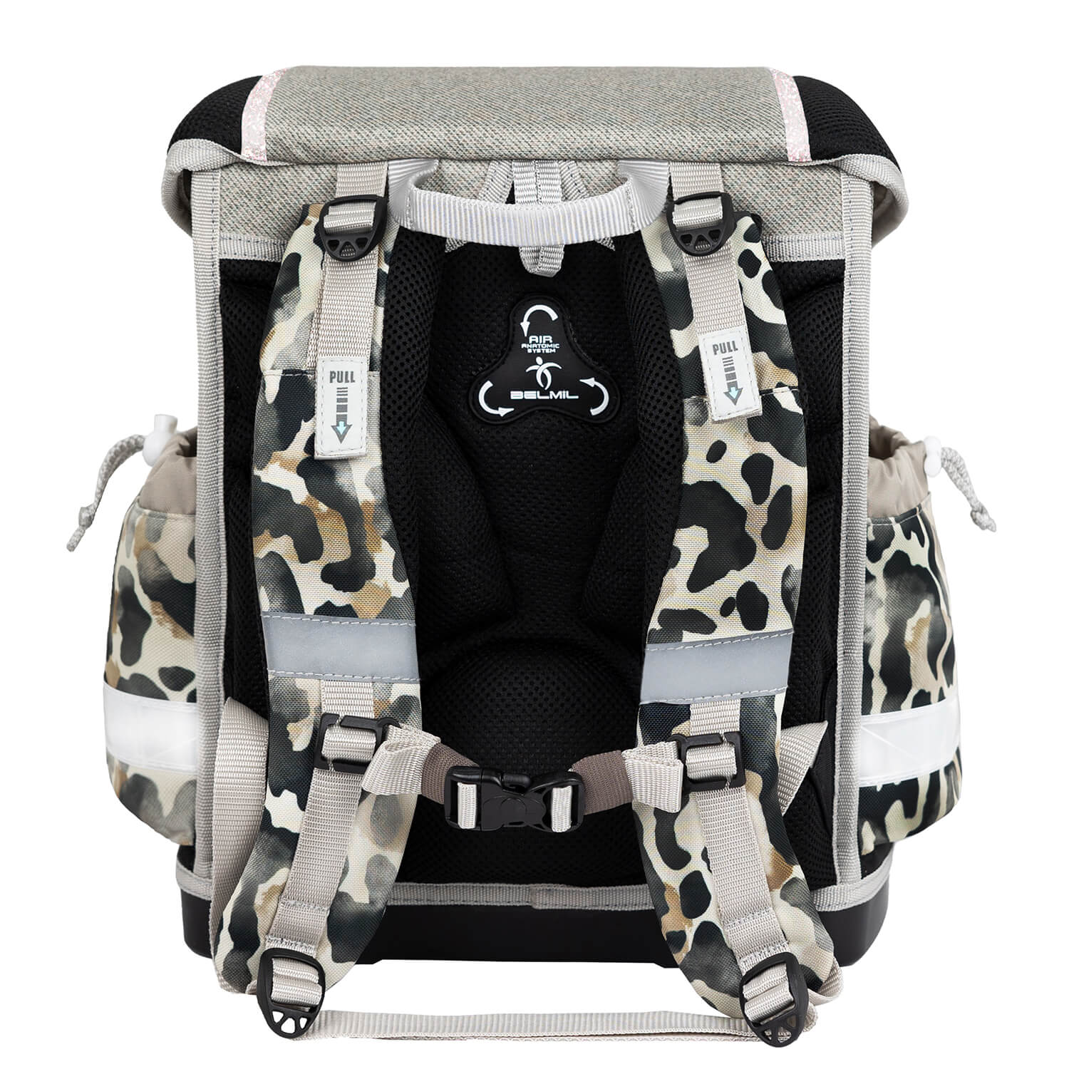 Image of the Ergonomic School Bag Set for Girls – Belmil Classy Wild Cat (4 pcs) highlighting its lightweight construction, weighing only 930-990 grams.