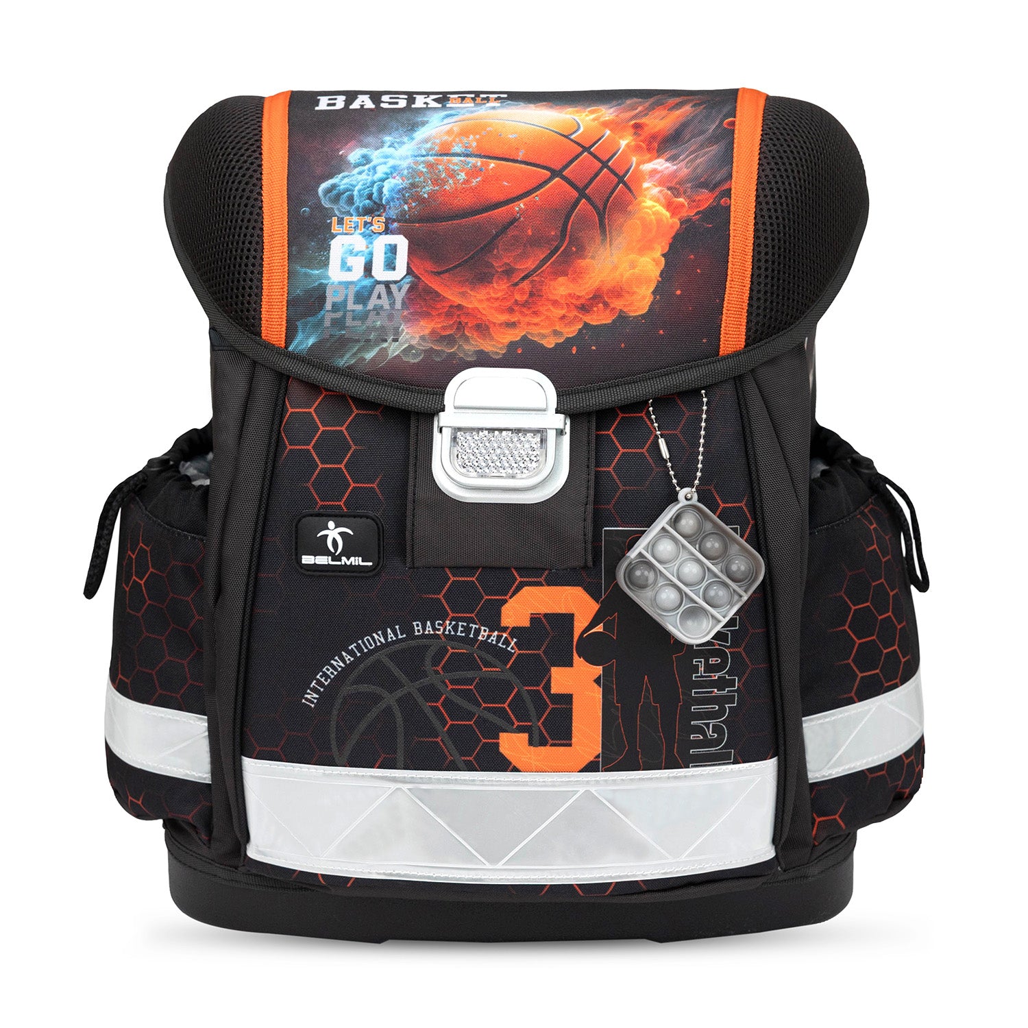 Ergonomisches Schulranzen-Set für Jungen – Belmil Classy Basket Inferno (4-tlg.)