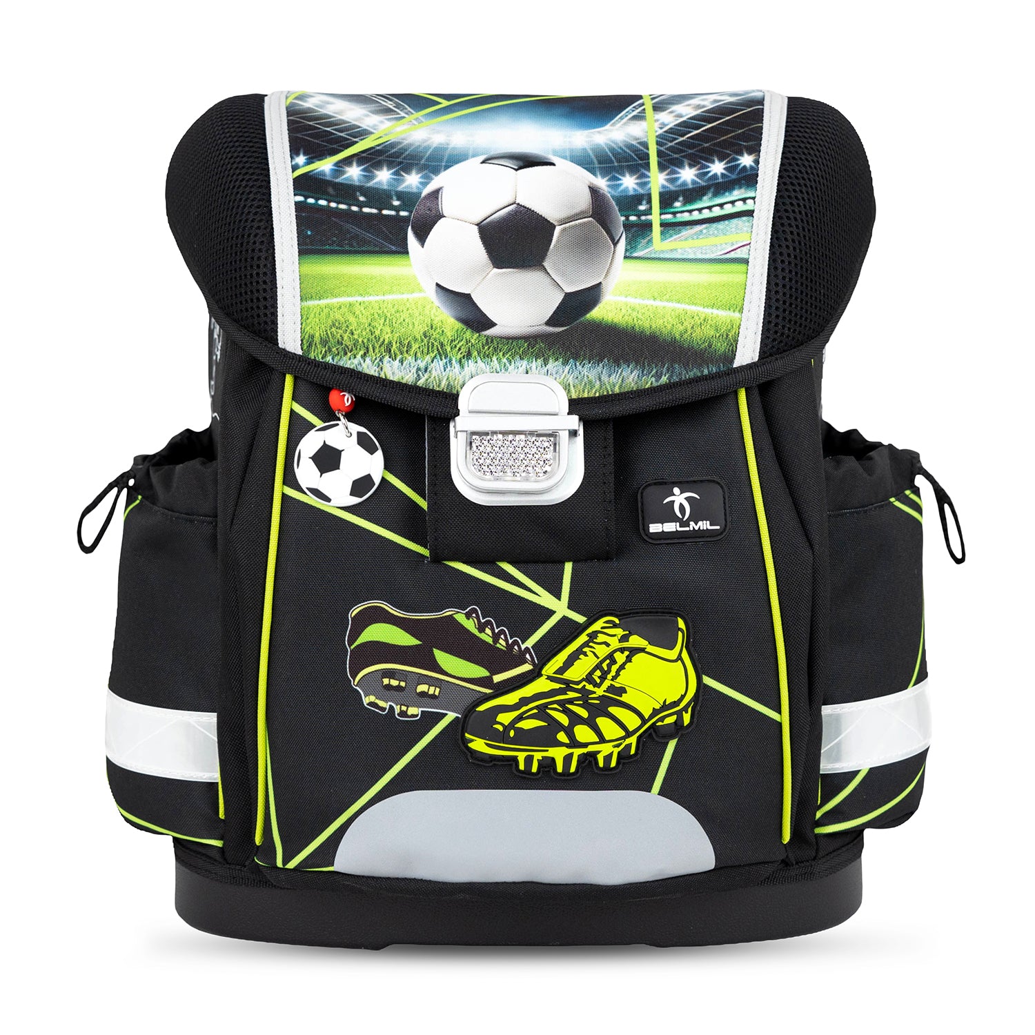 Close-up of the Ergonomic School Bag Set for Boys– Belmil Classy Champion's Kick (4 pcs) highlighting the adjustable straps.