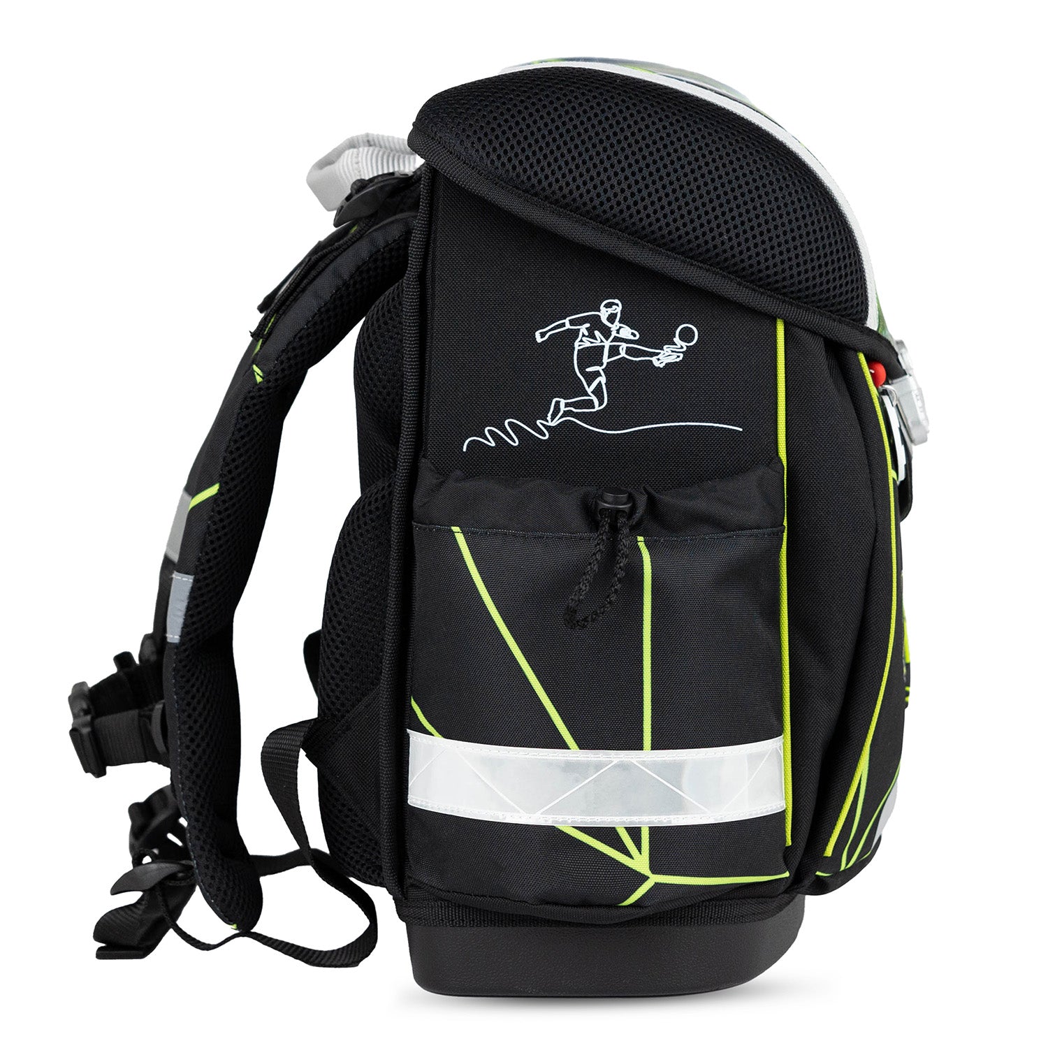 The drawstring gym bag from the Ergonomic School Bag Set for Boys– Belmil Classy Champion's Kick (4 pcs) featuring sporty design.