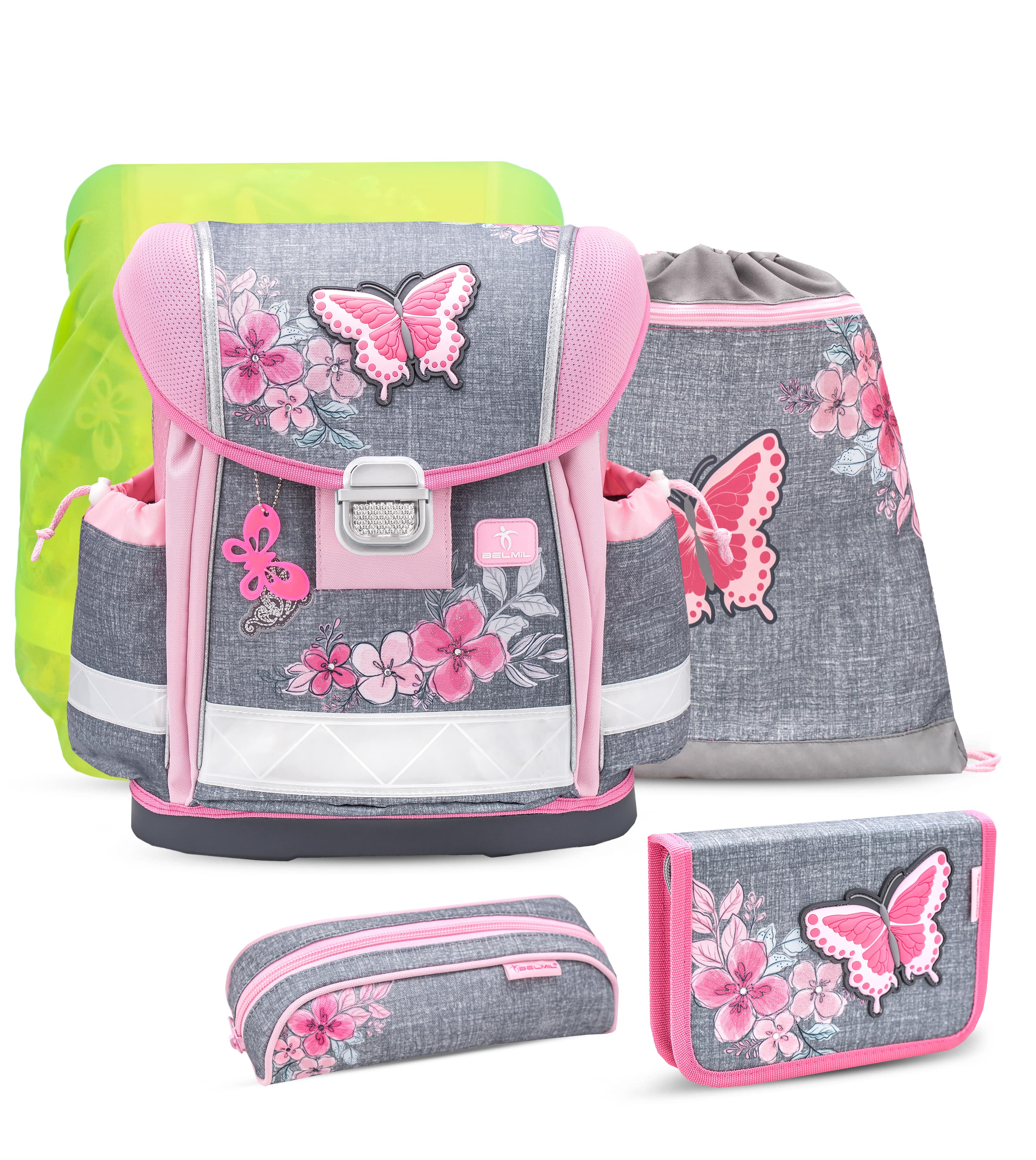 Classy Elegant schoolbag set with raincover 5 pcs