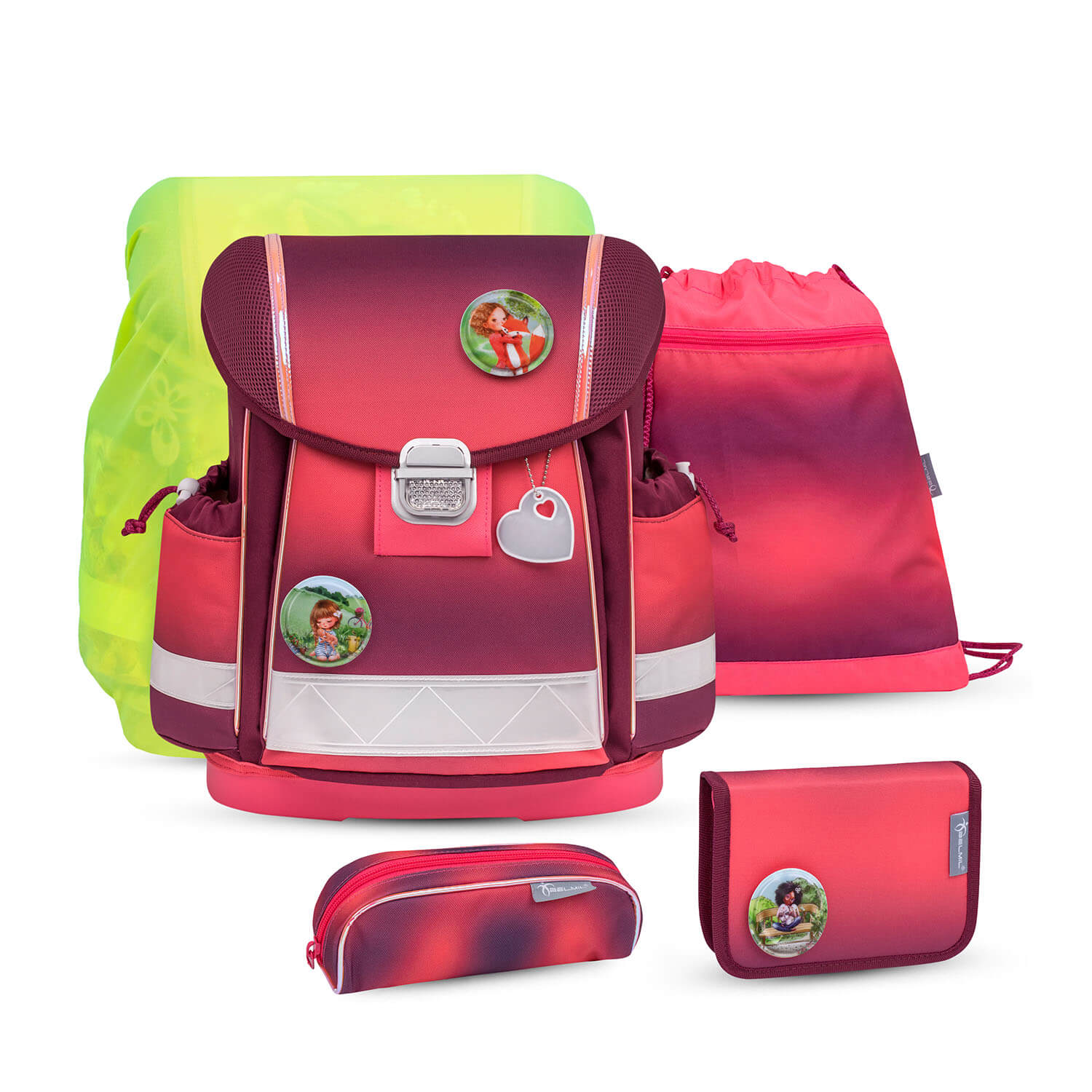 Classy Mahogany schoolbag set 6 pcs