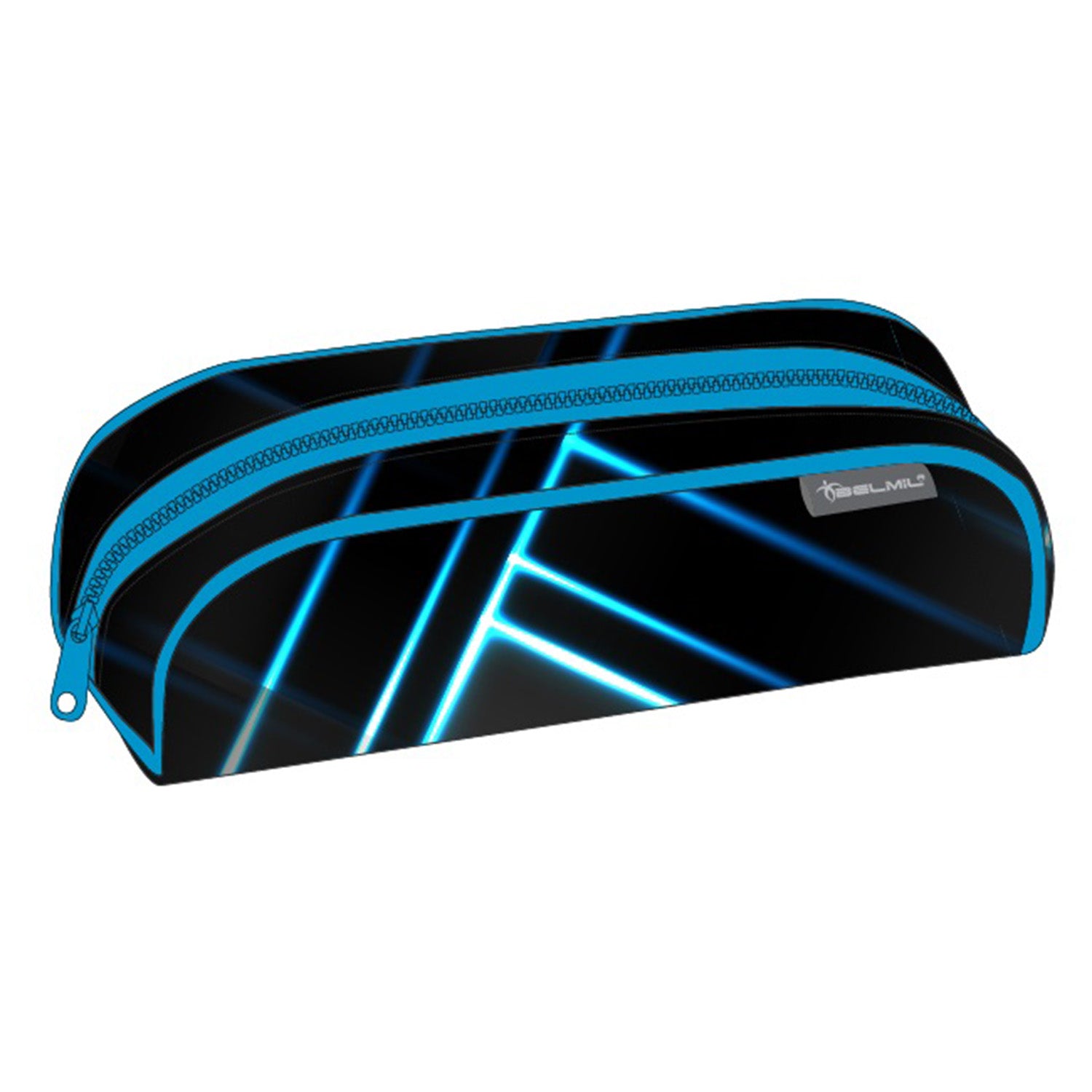 Ergonomic School Bag Set for Boys– Belmil Classy Midnight Turbo (4 pcs) with a round pencil case and box pencil case.