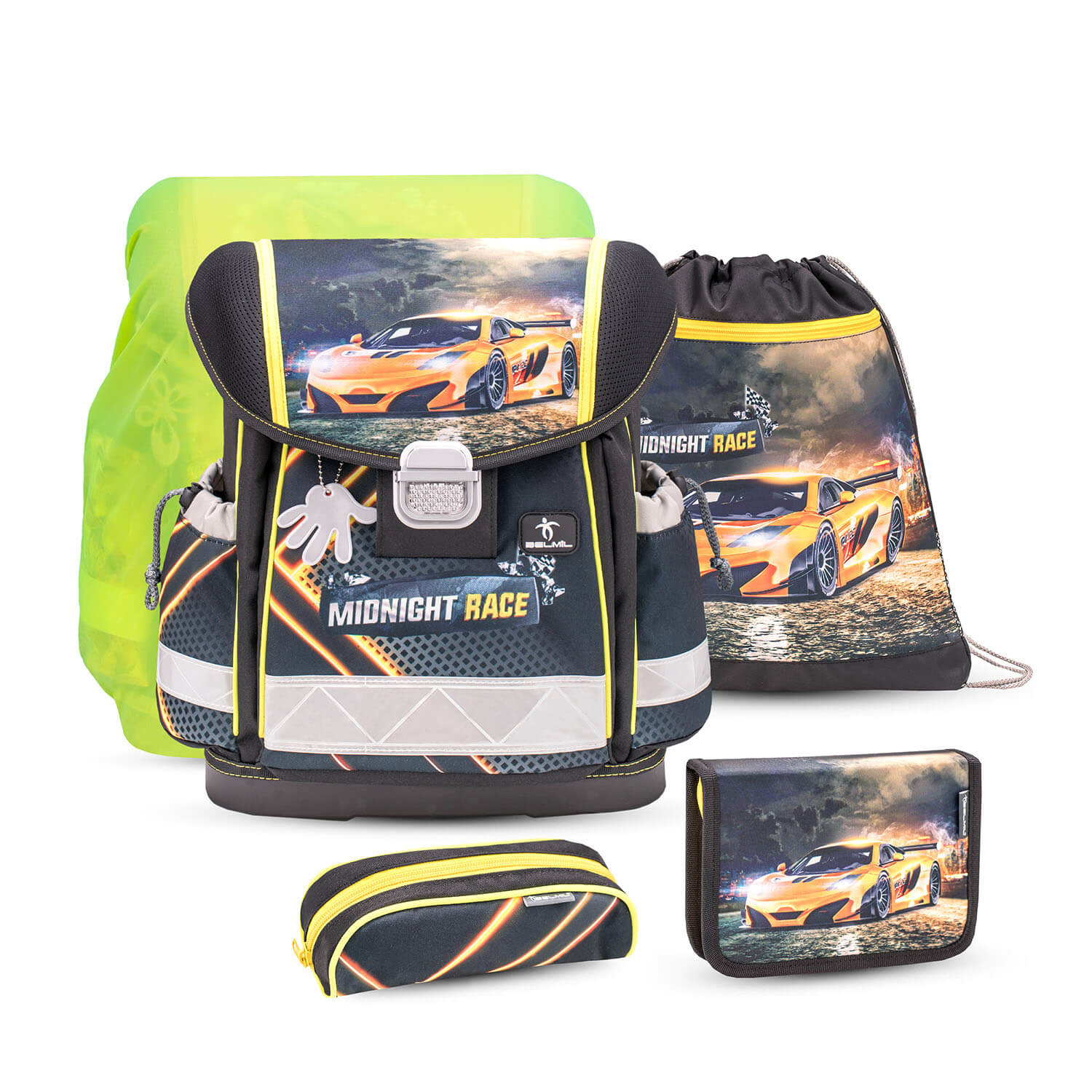 Classy Midnight Race schoolbag set 5 pcs