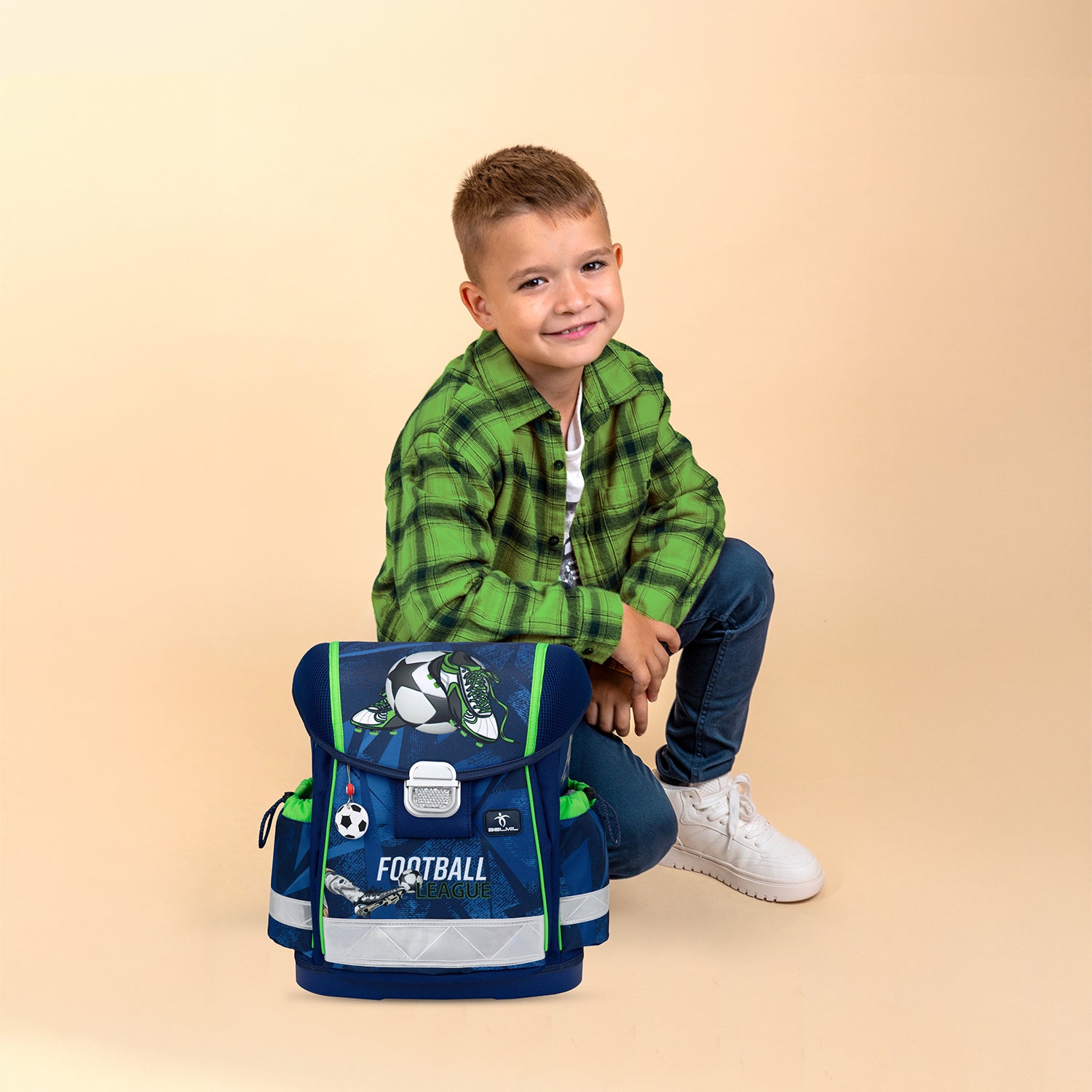 Ergonomic School Bag Set for Boys– Belmil Classy Final Goal (4 pcs)