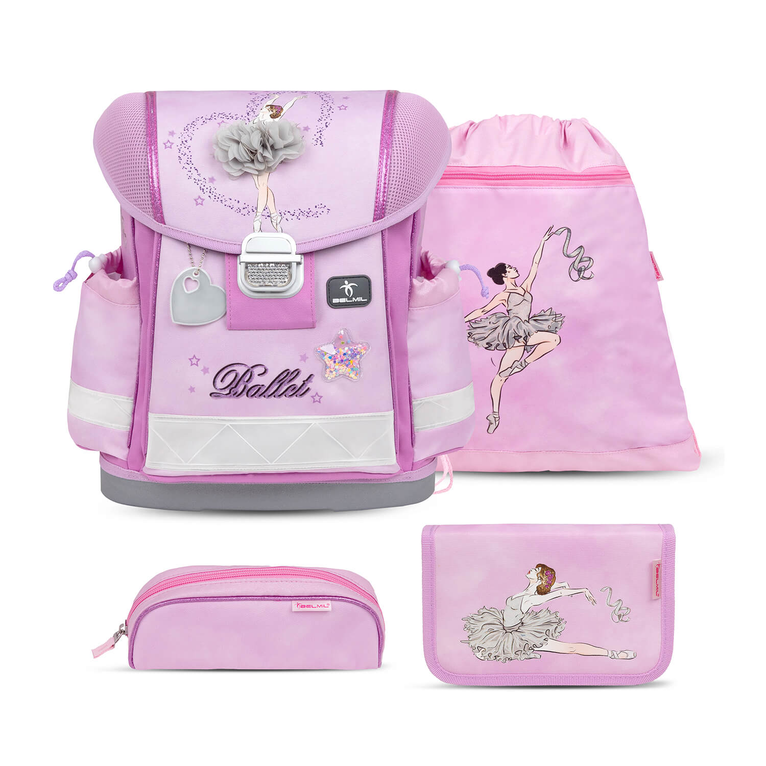 Classy Ballerina Purple Schulranzen Set 4 tlg.