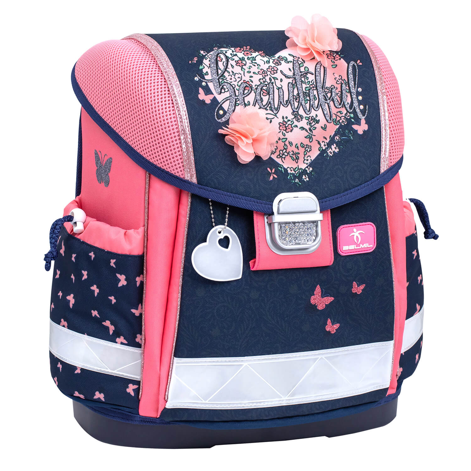 Classy Beautiful Flowers Schulranzen Set 4 tlg.