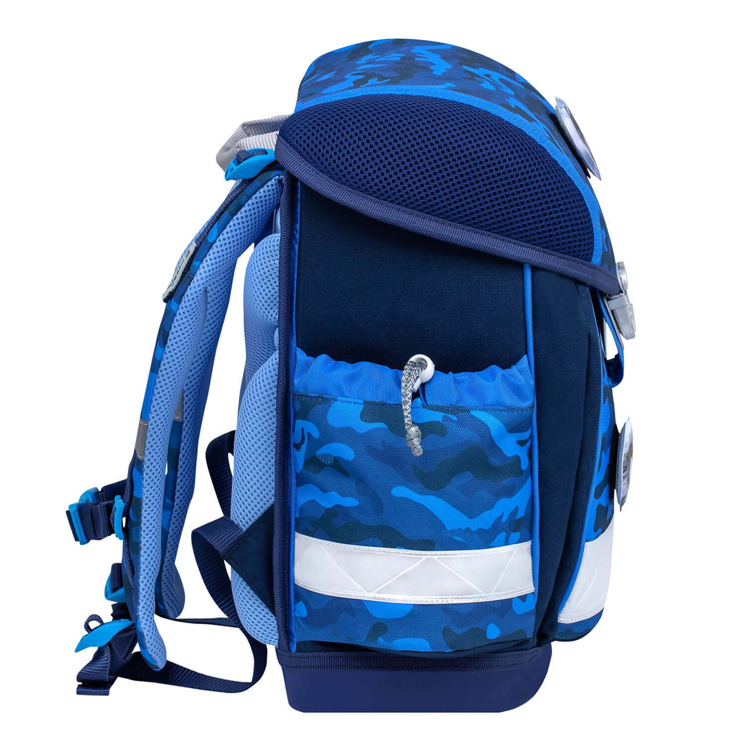 Classy Blue Camouflage Schulranzen Set 5 tlg.