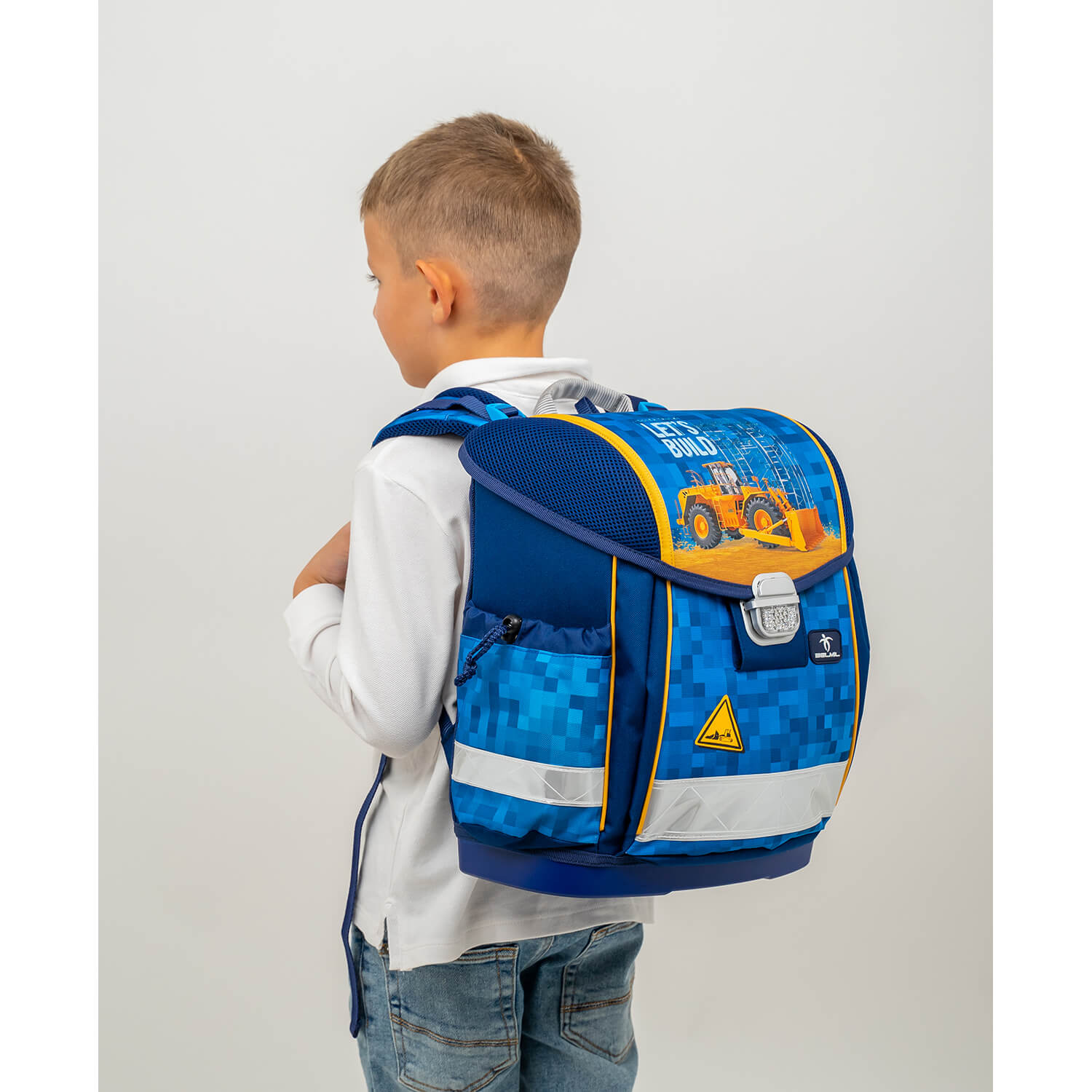 Classy Bulldozer schoolbag set 4 pcs