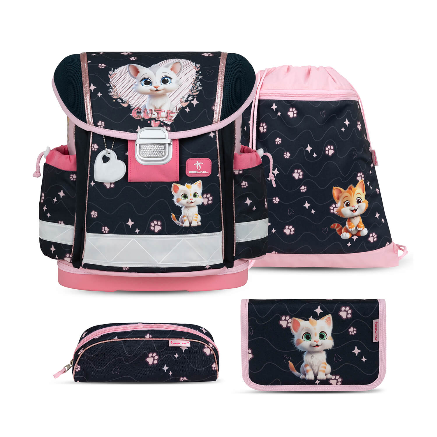 Classy Cute Kitten Schulranzen Set 4 tlg.