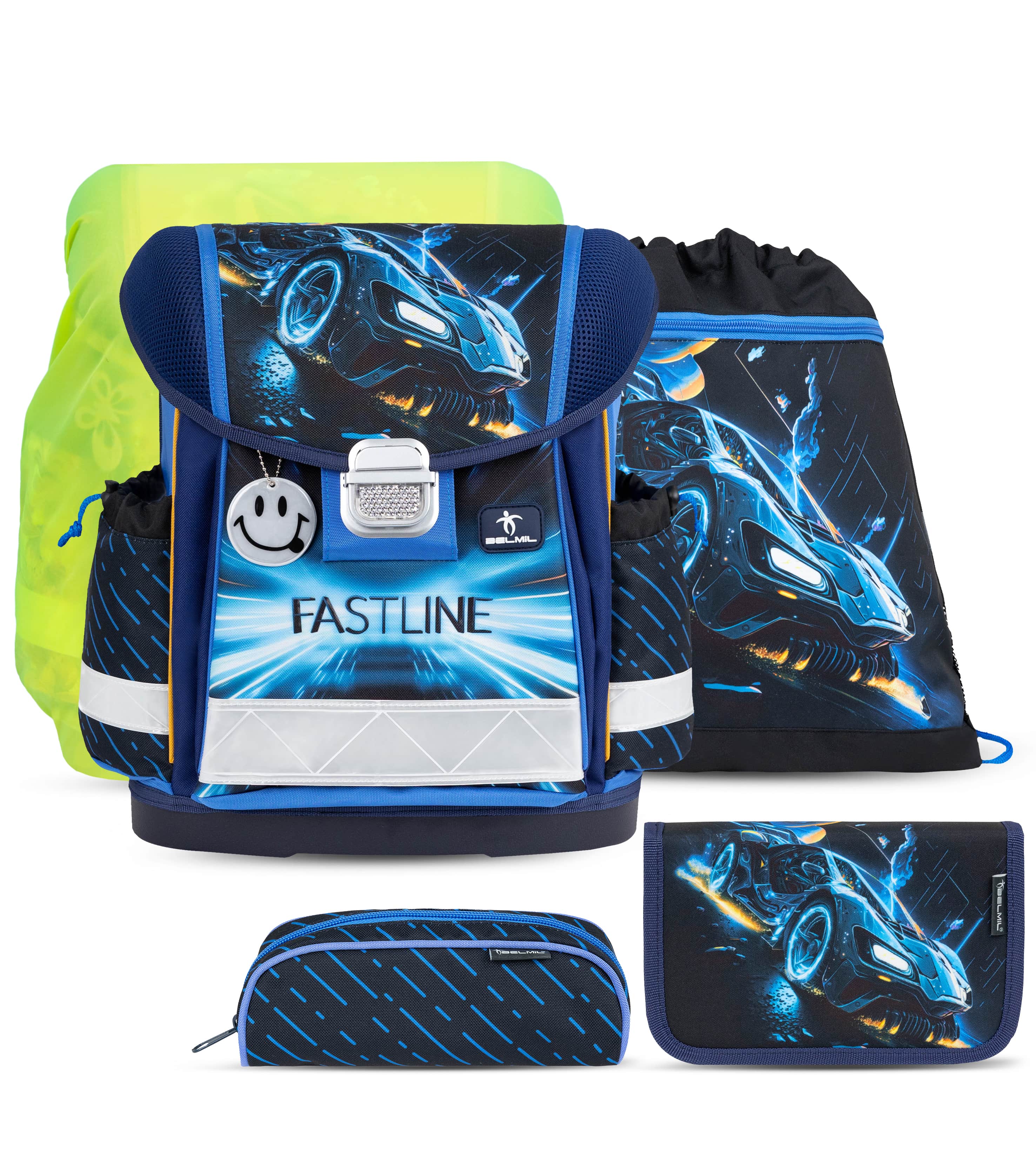 Classy Fastline schoolbag set with raincover 5 pcs