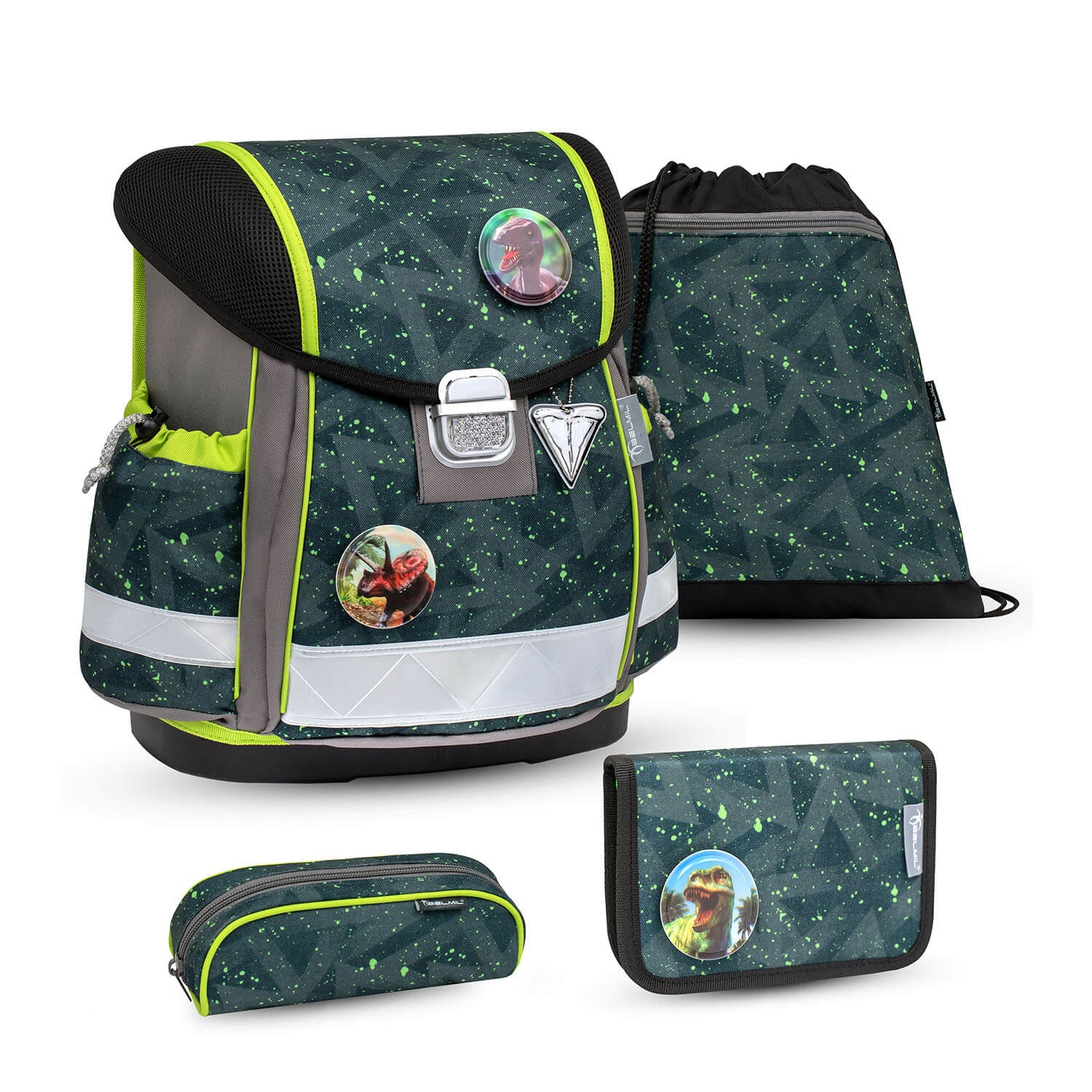 Classy Green Splash Schulranzen Set 5 tlg.