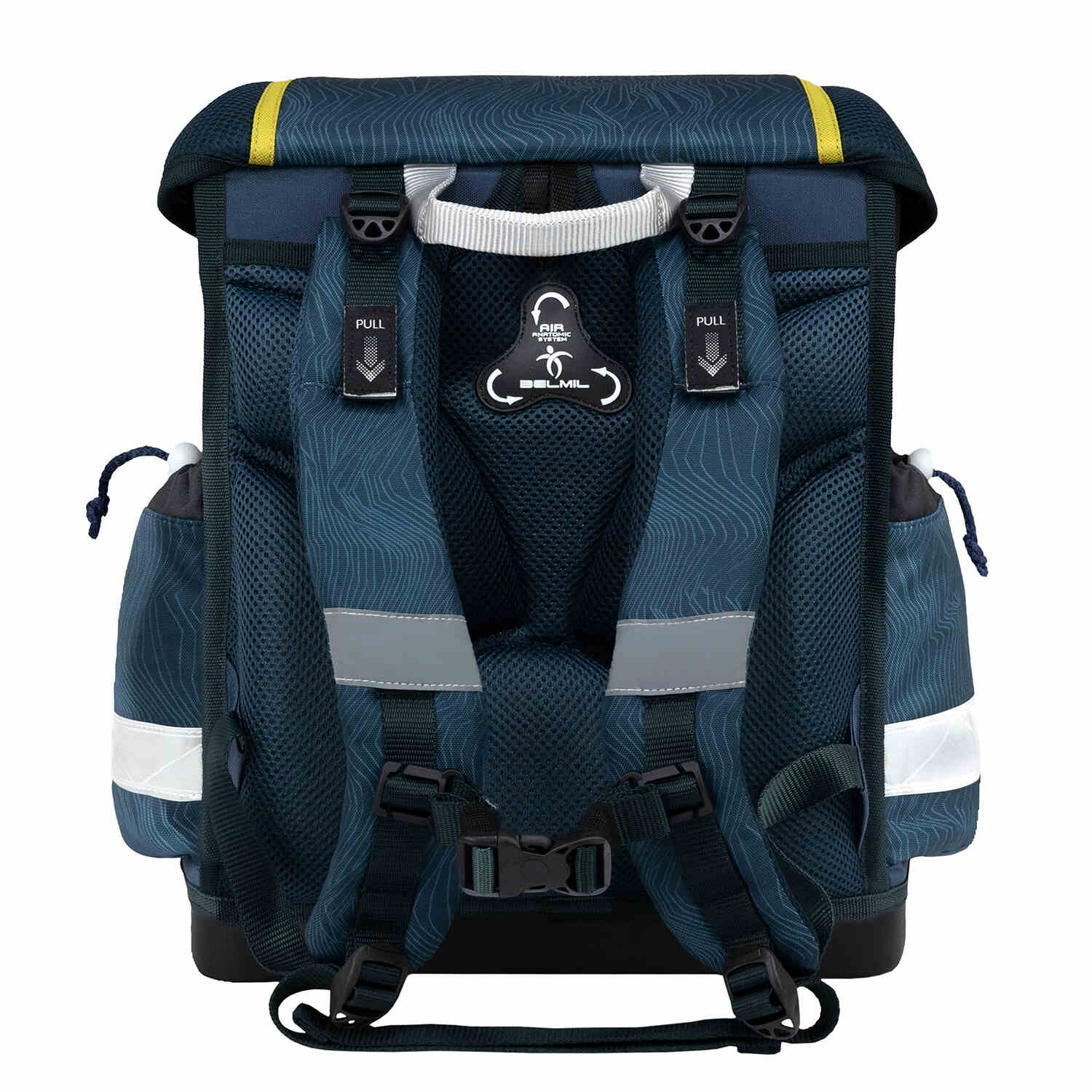 The Ergonomic School Bag Set for Boys – Belmil Classy King Dino (5 pcs) displaying its inner organization with spacious compartments.