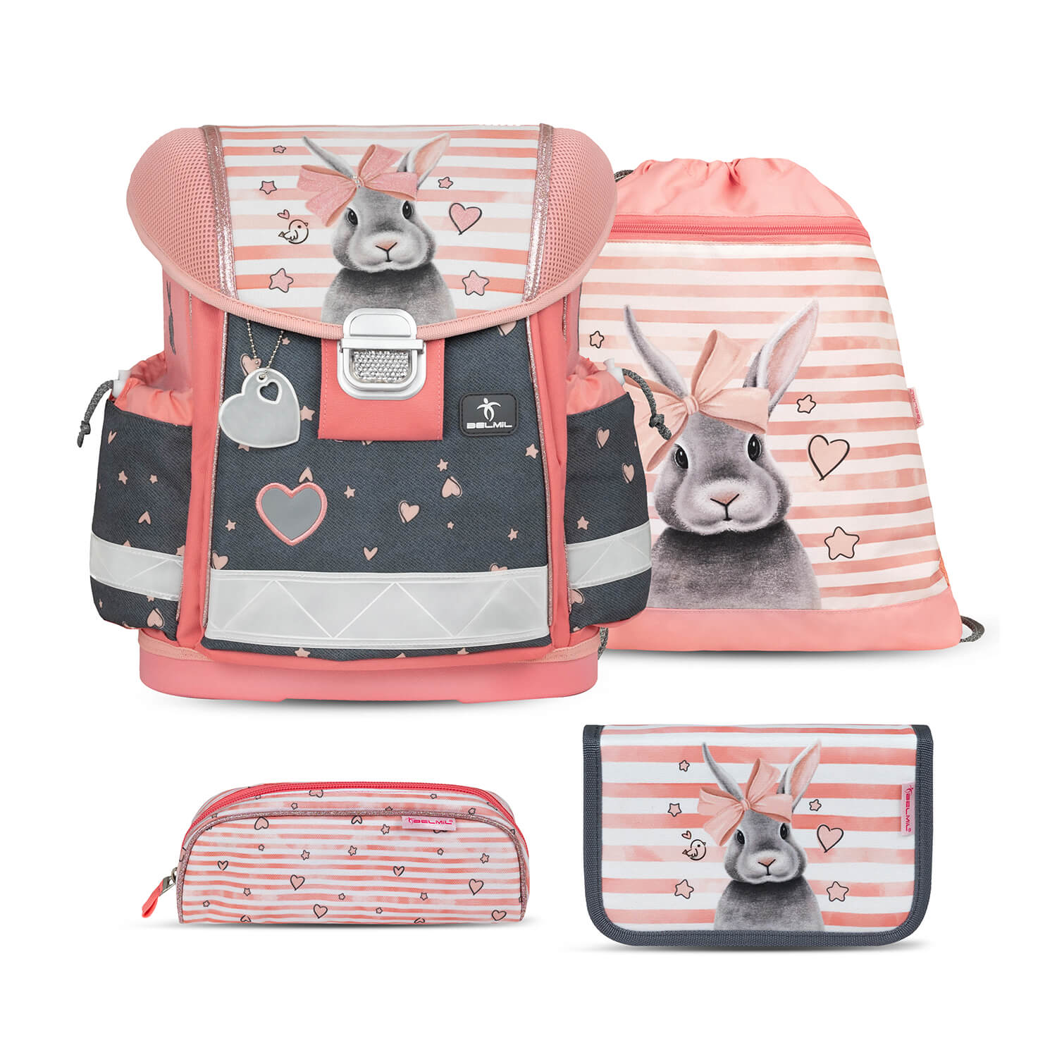 Classy Little Bunnies Schulranzen Set 4 tlg.