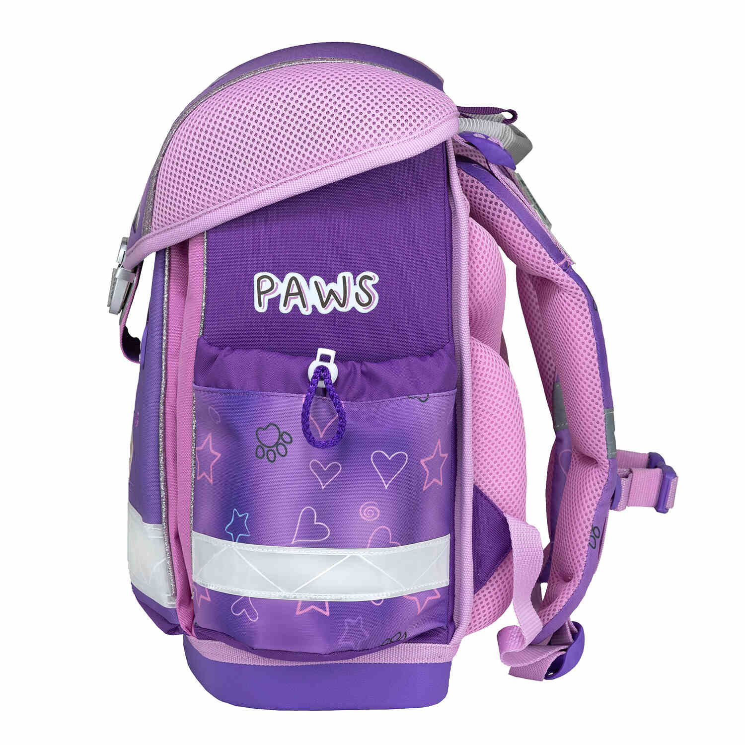 The Ergonomic School Bag Set for Girls – Belmil Classy Little Kittens (5 pcs) with a rain cover for all weather protection.