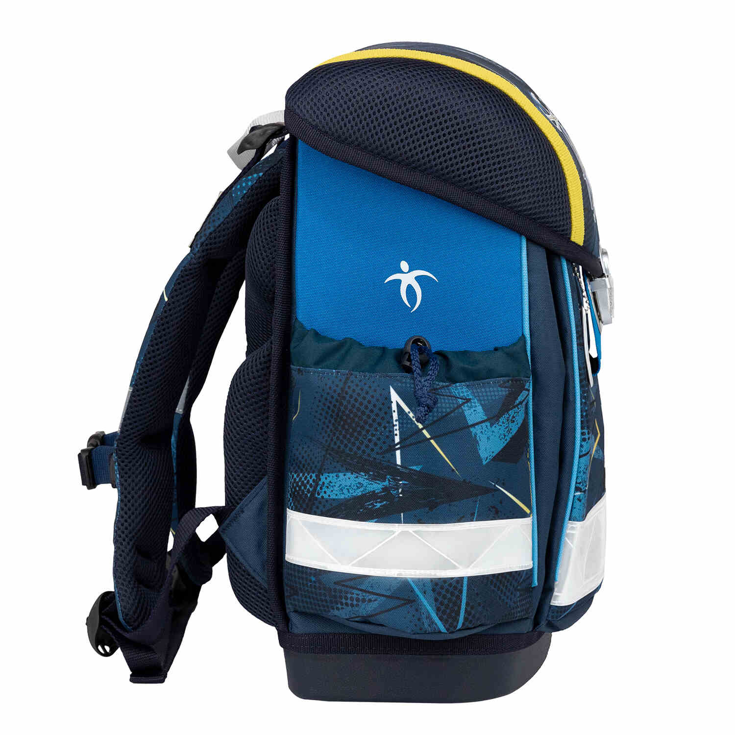 Close-up of The Ergonomic School Bag Set for Boys – Belmil Classy Police (5 pcs) showing the breathable padded back.