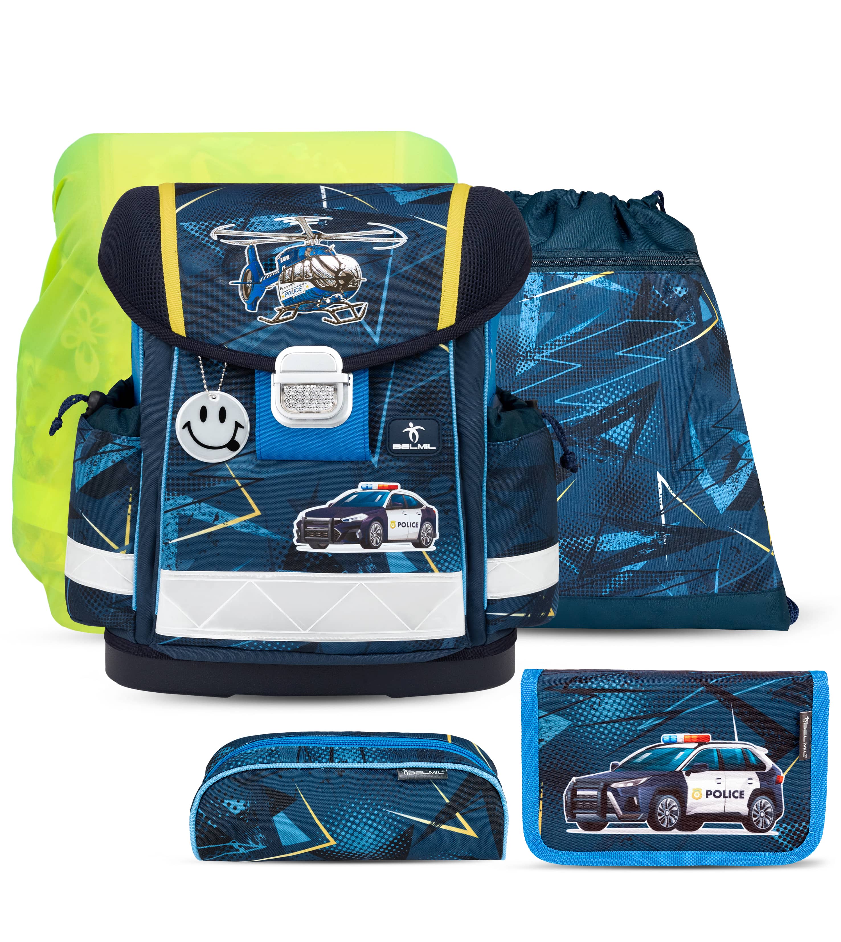 Classy Police schoolbag set with raincover 5 pcs