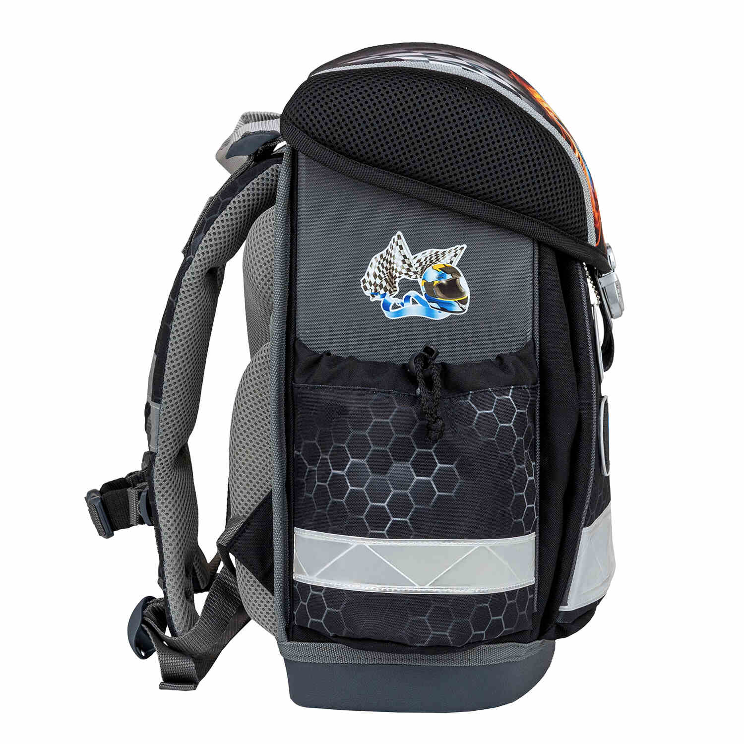 The Ergonomic School Bag Set for Boys – Belmil Classy Race it (5 pcs) highlighting the lightweight design, making it easy for kids to carry.