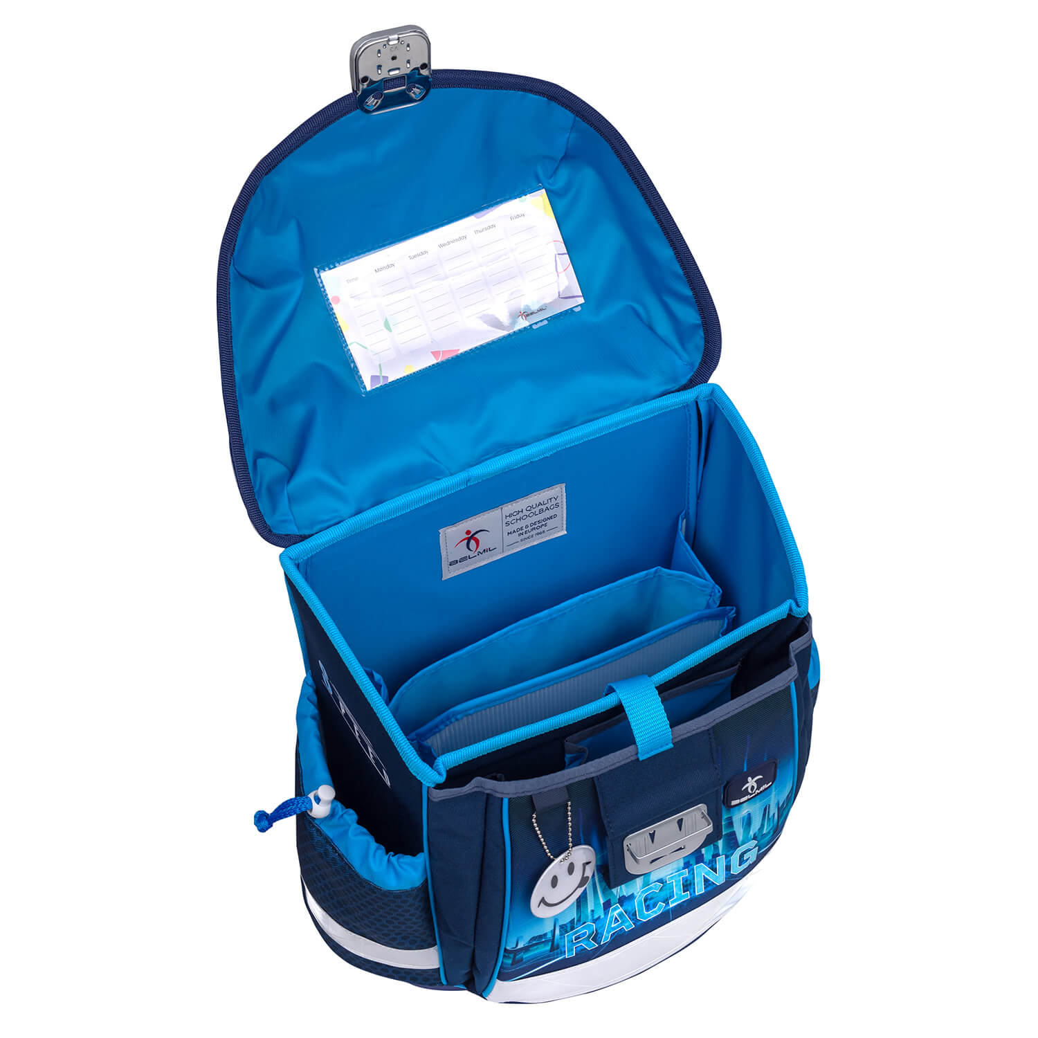 Classy Racing Blue Neon schoolbag set 5 pcs