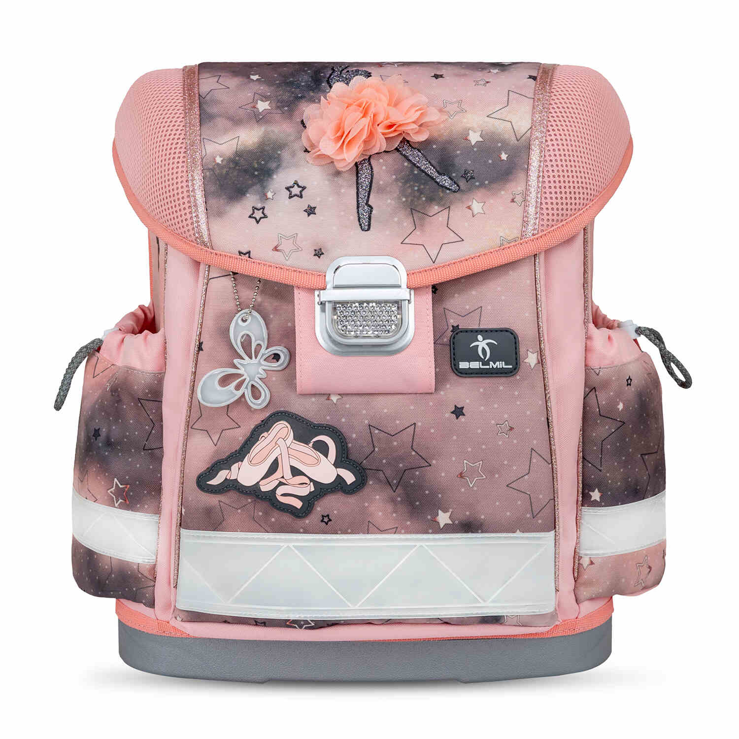 The Ergonomic School Bag Set for Girls – Belmil Classy Rose Ballet (5 pcs) highlighting the lightweight feature with only 930-990 grams.