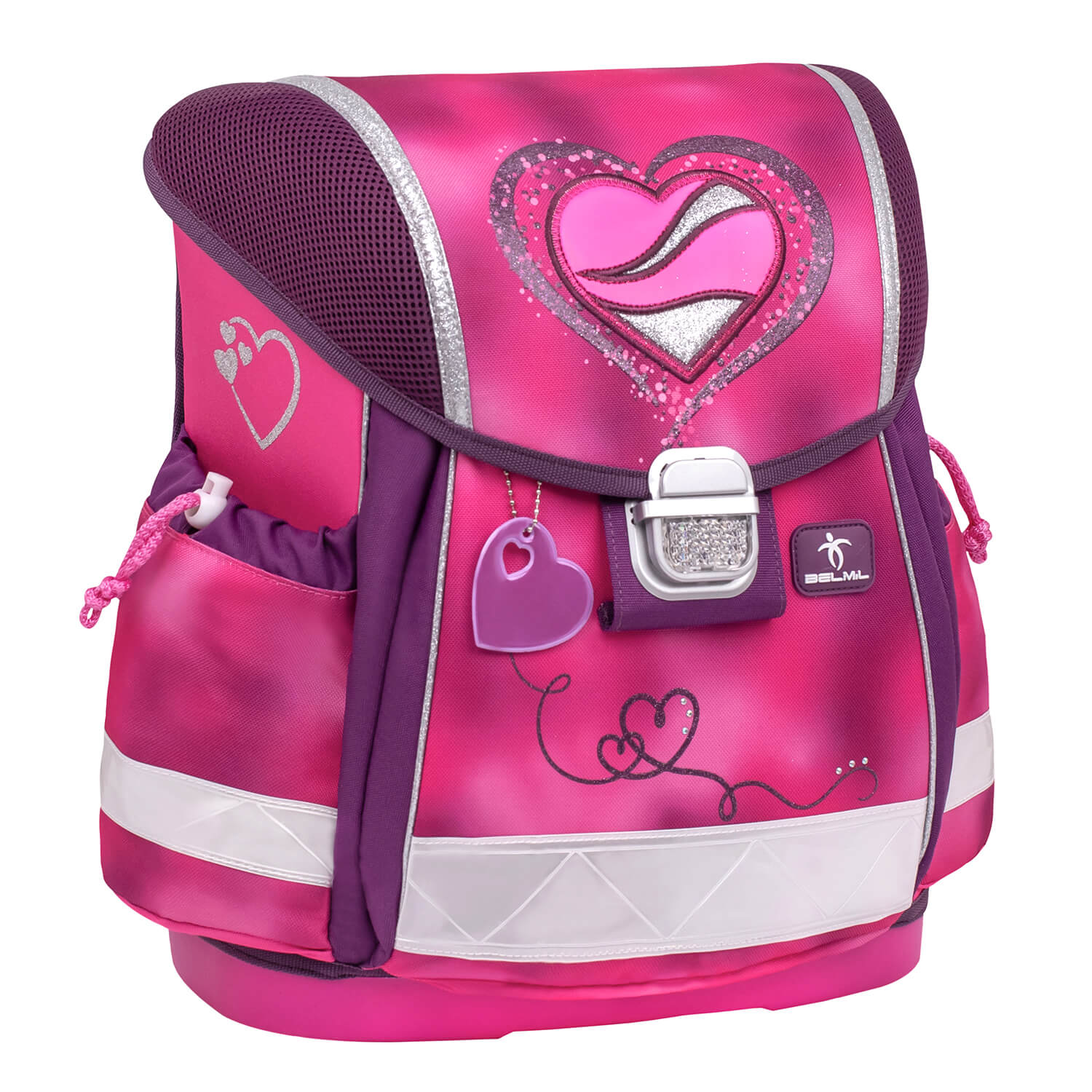 Classy Shiny Pink schoolbag set 4 pcs