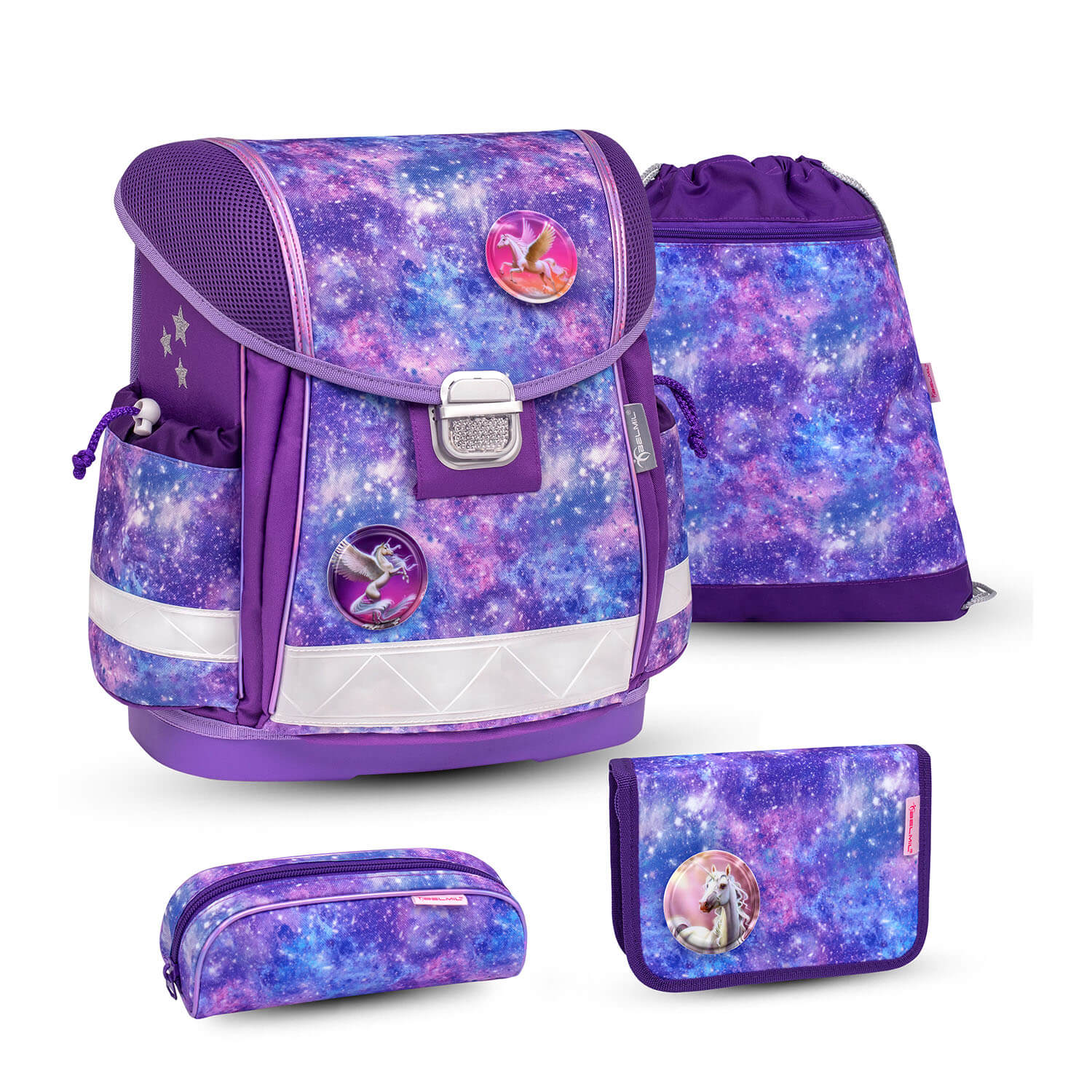 Classy Violet Universe Schulranzen Set 5 tlg.