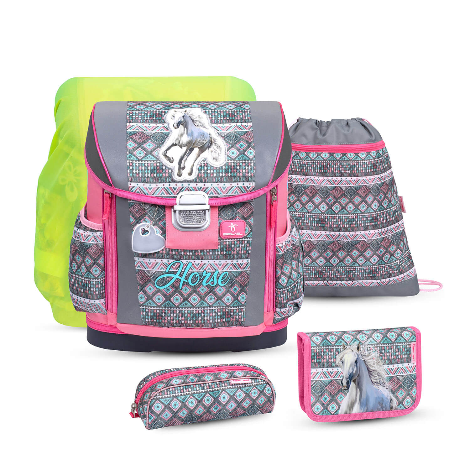 Customize Me Horse Aruba Blue Schulranzen Set 5 tlg.