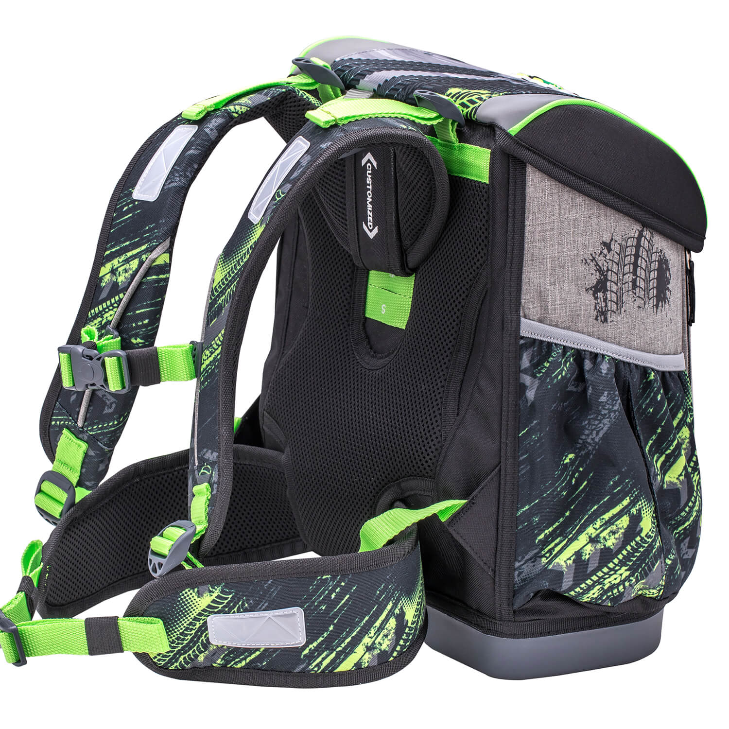 Customize Me Green Tractor schoolbag set 4 pcs