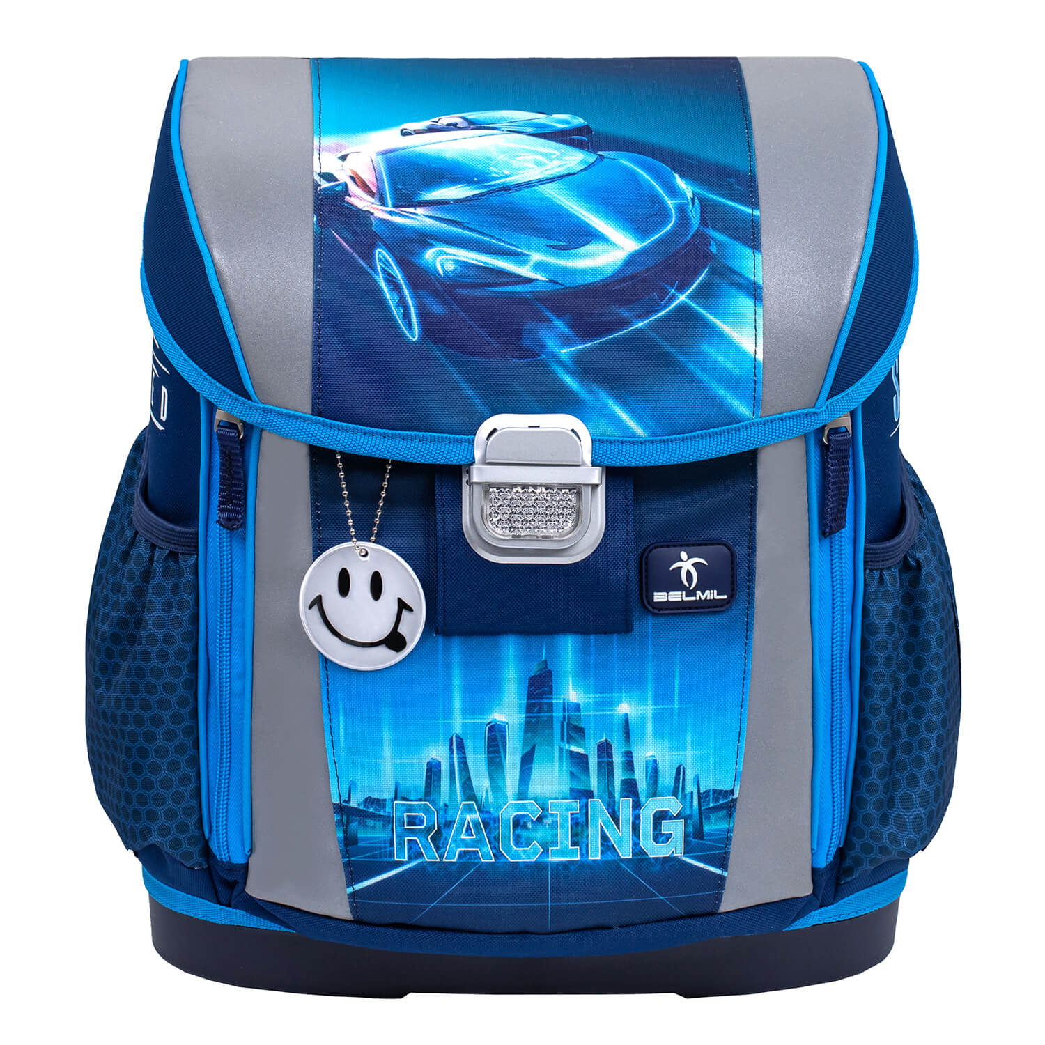 Customize Me Racing Blue Neon Schulranzen Set 4 tlg.