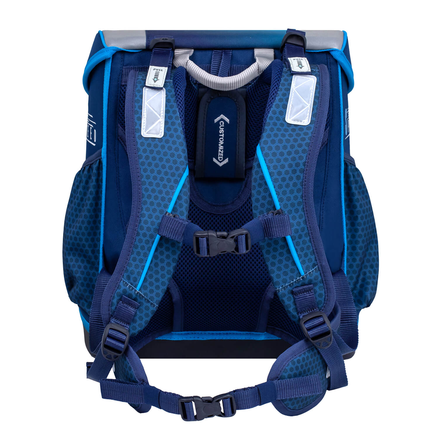 Customize Me Racing Blue Neon Schulranzen Set 4 tlg.