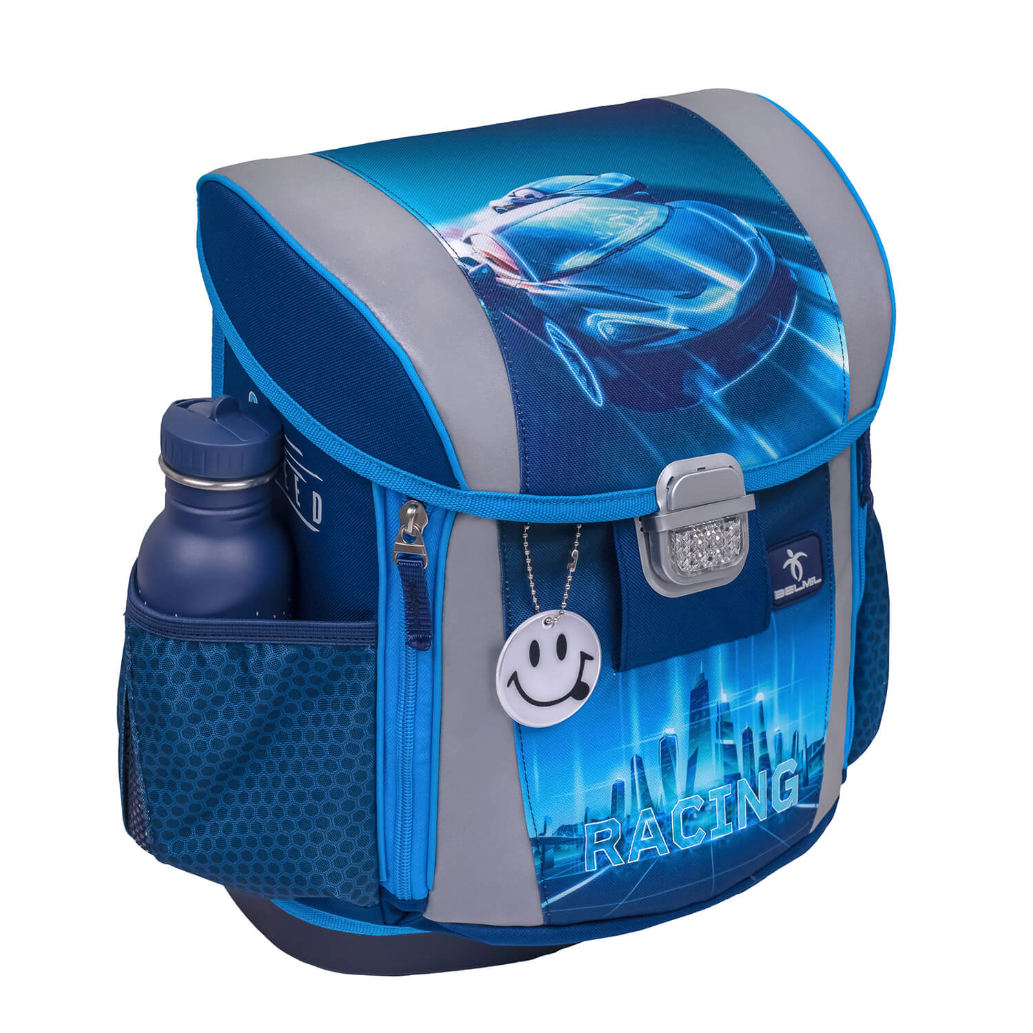 Customize Me Racing Blue Neon Schulranzen Set 4 tlg.