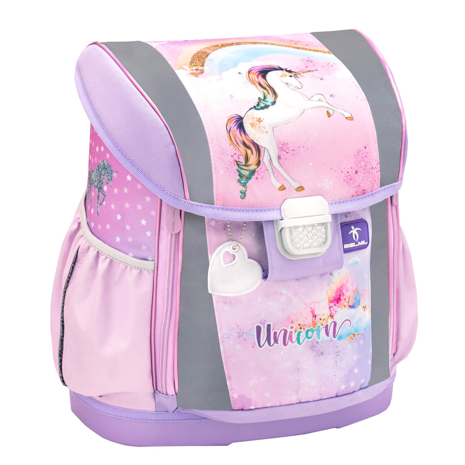 Customize Me Rainbow Unicorn Schulranzen Set 4 tlg.
