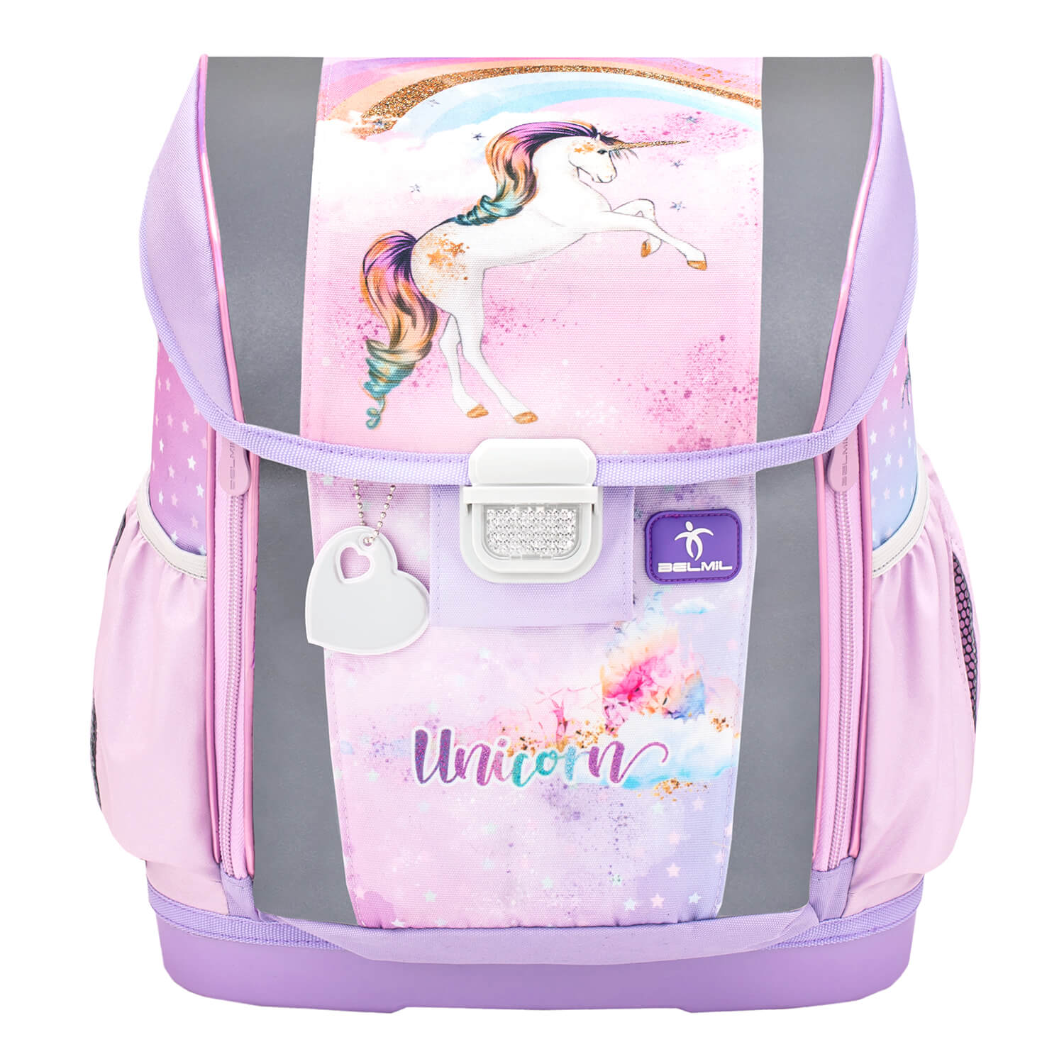 Customize Me Rainbow Unicorn Schulranzen Set 4 tlg.