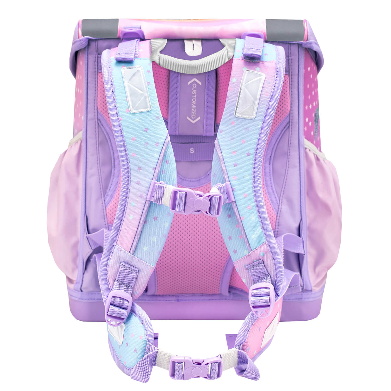 Customize Me Rainbow Unicorn Schulranzen Set 4 tlg.