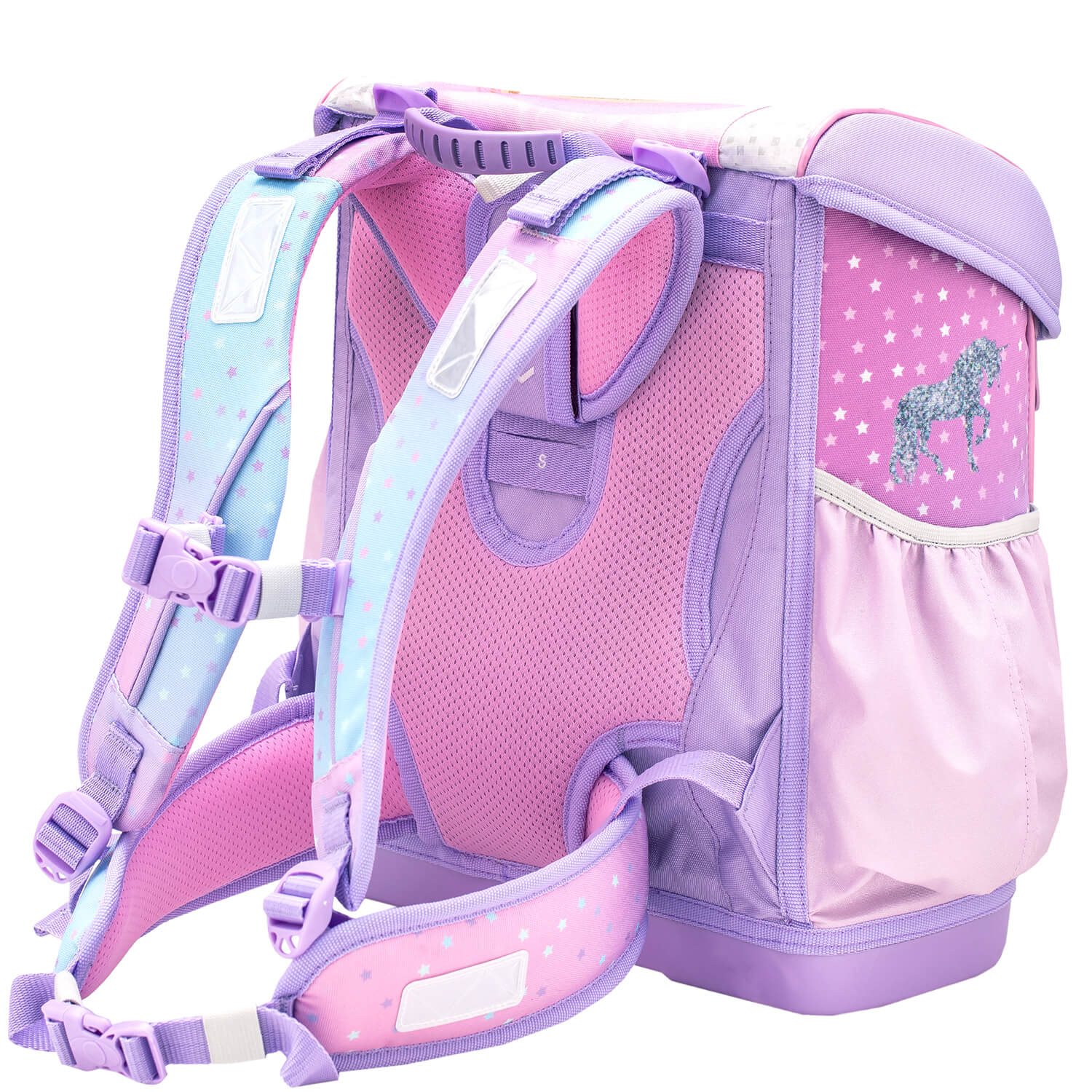 Customize Me Rainbow Unicorn Schulranzen Set 4 tlg.