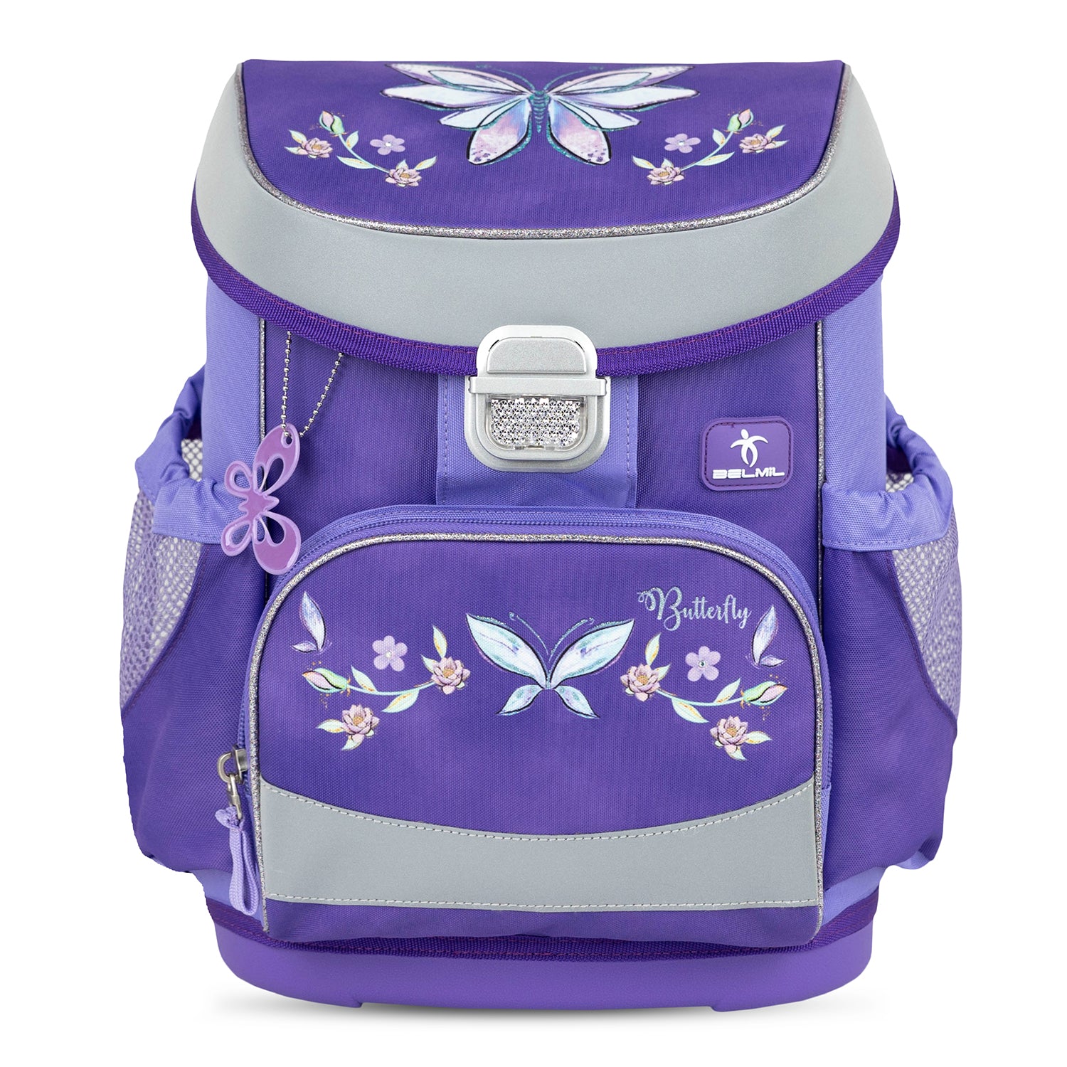 Showcasing the lightweight design of the Ergonomic School Bag Set for Girls – Belmil Mini-Fit Starlight Wings (4 pcs) weighing only 800-860g.
