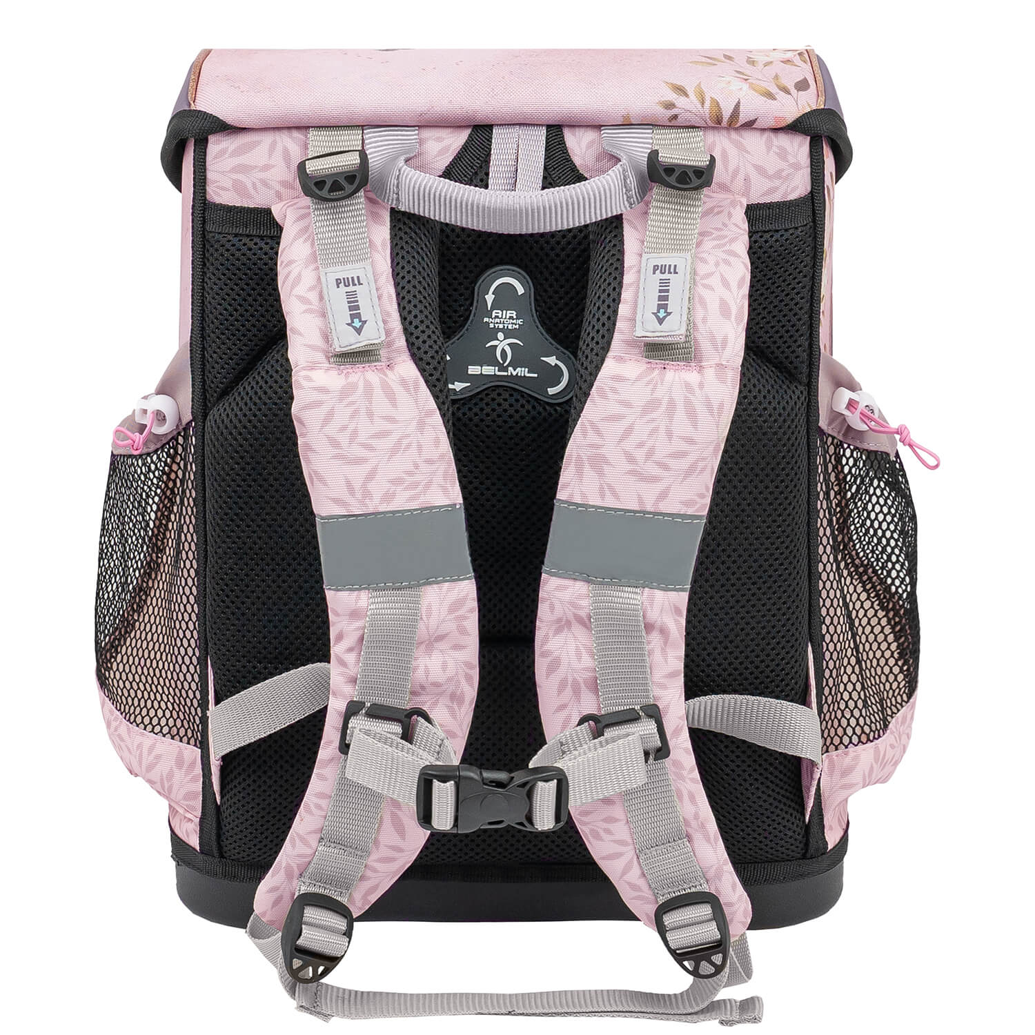 Side pockets of the Mini-Fit Horse Chestnut schoolbag set 4 pcs, designed for easy access to bottles and other essentials – Ergonomic School Bag Set for Girls – Belmil Mini-Fit Horse Chestnut (4 pcs).