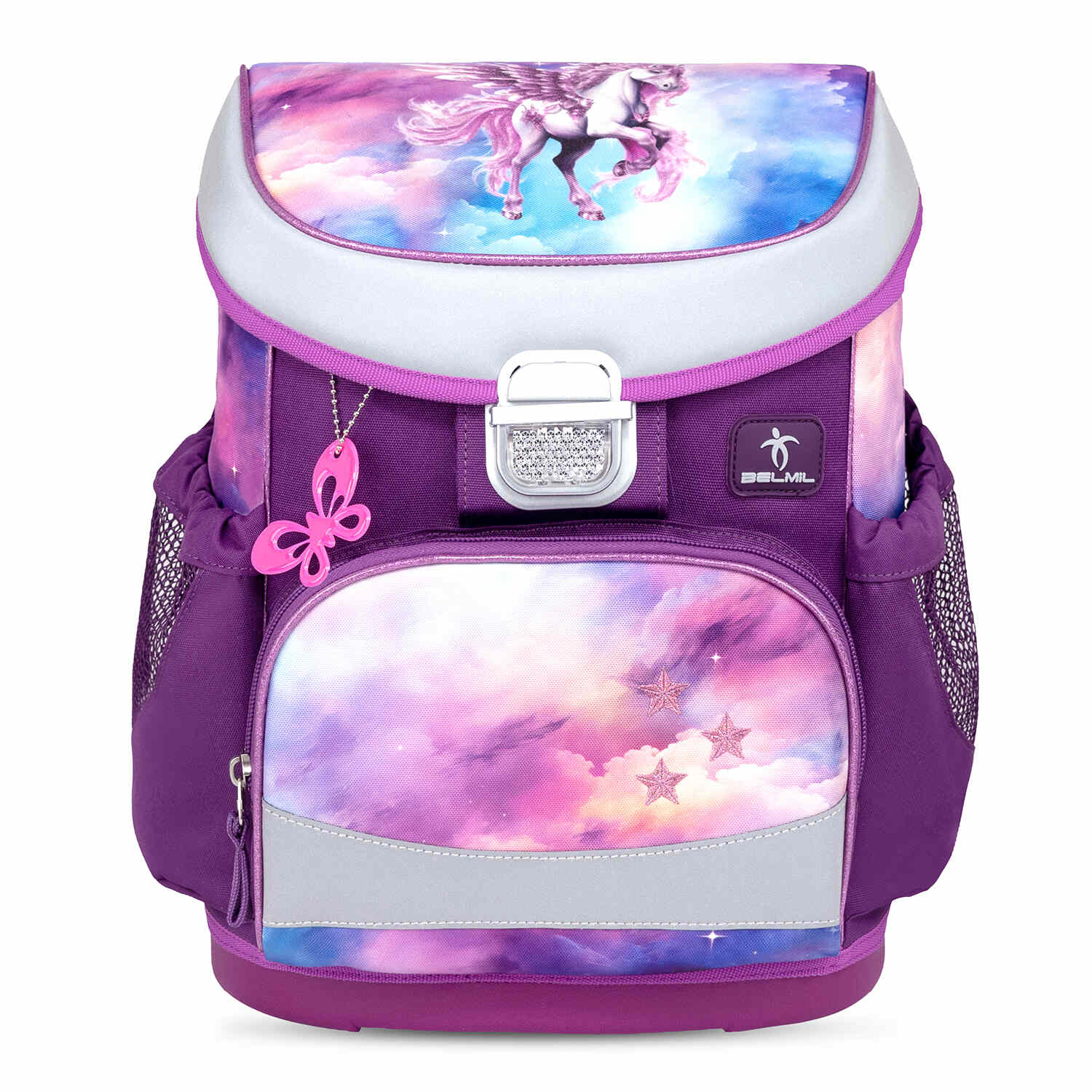 Mini-Fit Pegasus schoolbag set 4 pcs featuring breathable back padding, part of the ergonomic school bag set for girls – Belmil Mini-Fit Pegasus (4 pcs).