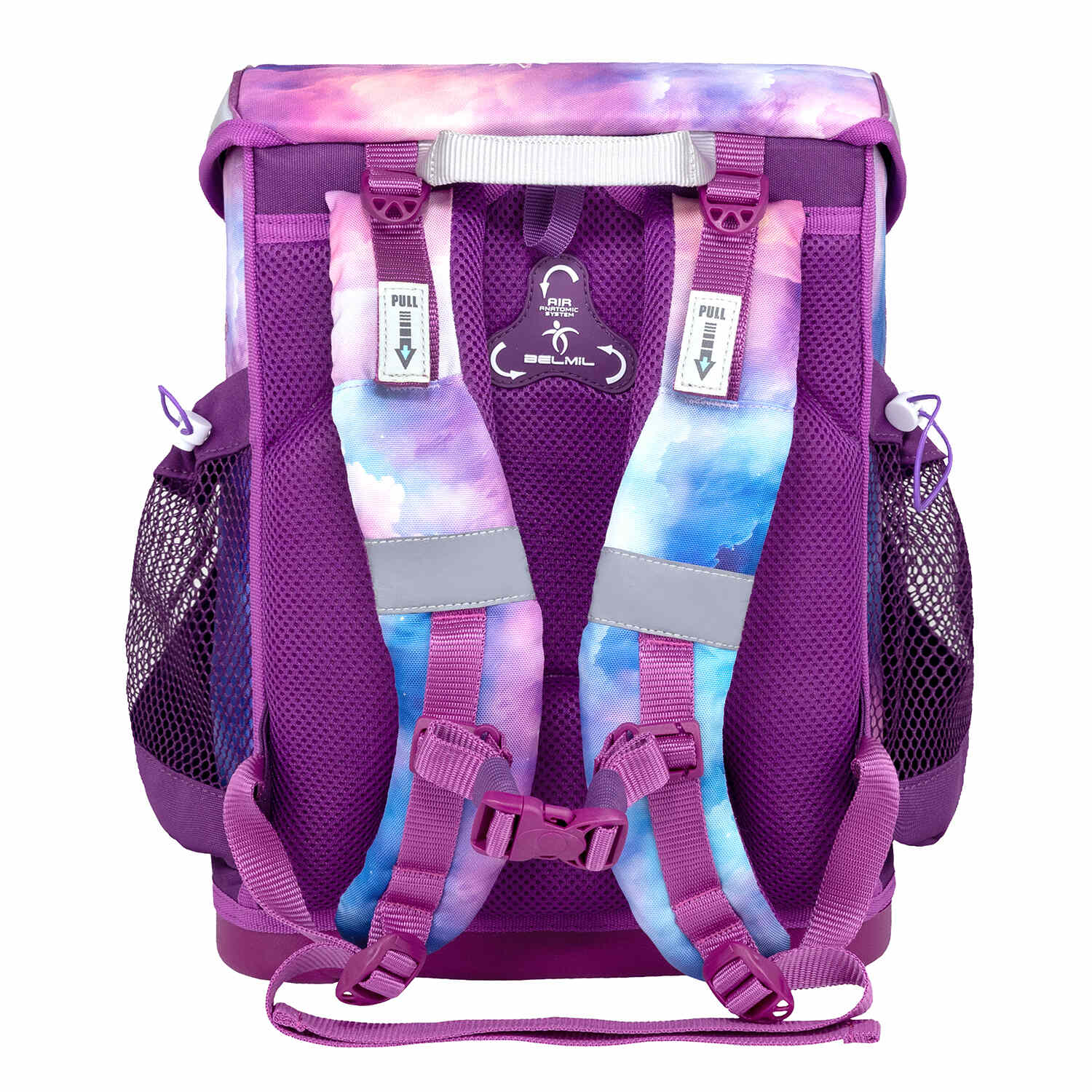 Mini-Fit Pegasus schoolbag set 4 pcs featuring side pockets and a timetable holder; an ideal choice in the ergonomic school bag set for girls – Belmil Mini-Fit Pegasus (4 pcs).