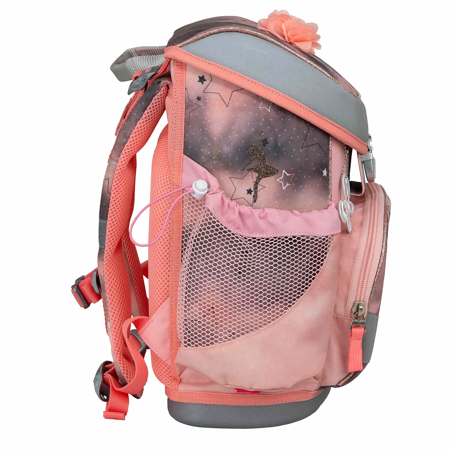 Ergonomic back design of the Belmil Mini-Fit Rose Ballet School Bag Set for Girls (4 pcs) ensuring comfort and support.