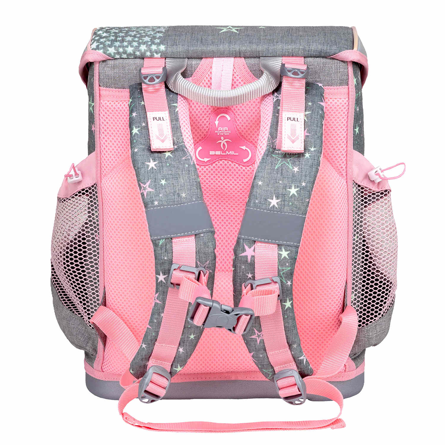 The Mini-Fit Shine Bright schoolbag set 4 pcs demonstrating its lightweight design perfect for daily school use. Ergonomic School Bag Set for Girls – Belmil Mini-Fit Shine Bright (4 pcs).