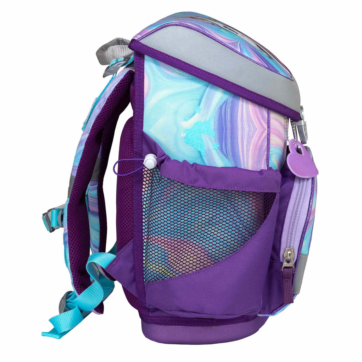 The complete Ergonomic School Bag Set for Girls – Belmil Mini-Fit Unicorn Dream (4 pcs) including gym bag, pencil case, and pencil pouch.