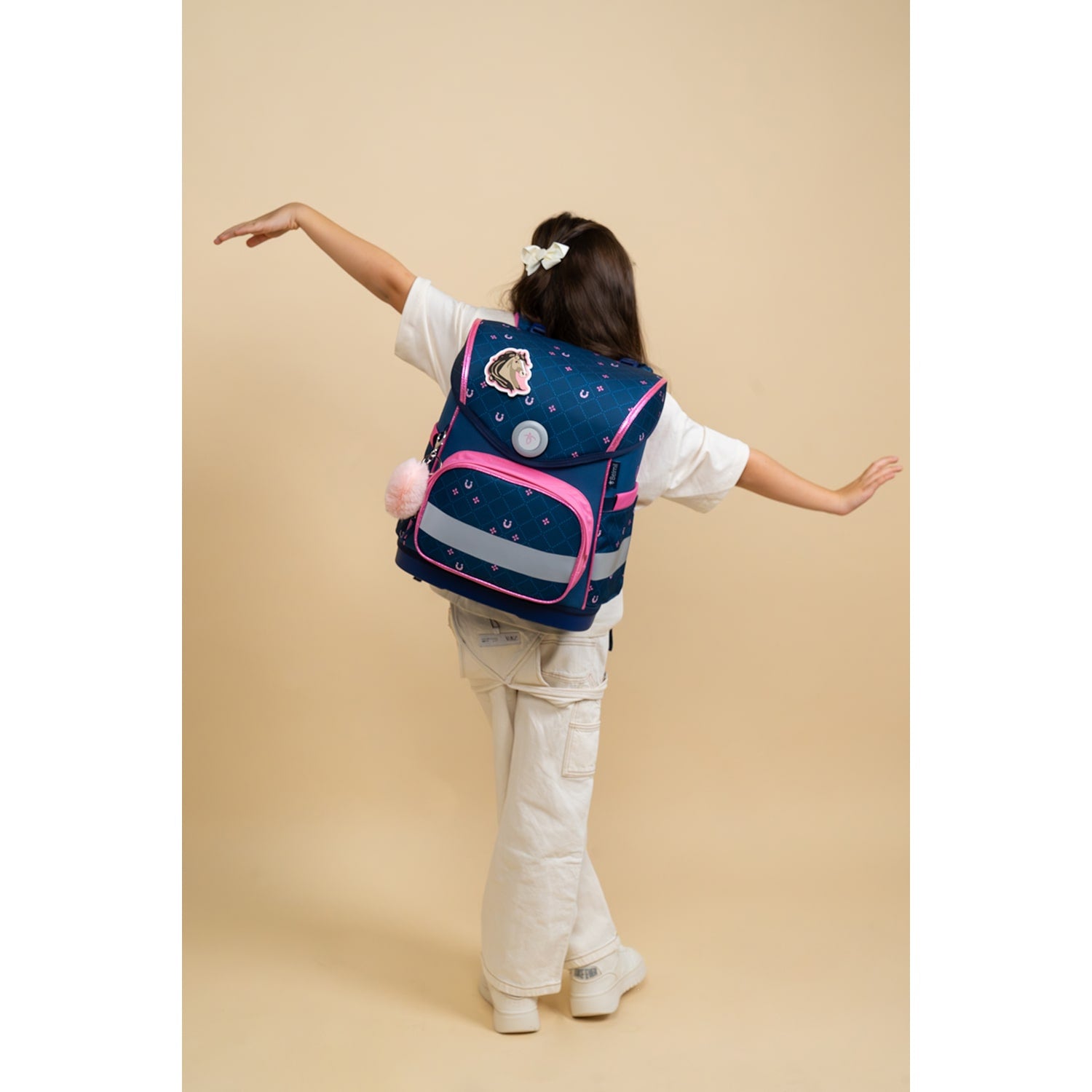 Compact Meet Your Horses schoolbag set 5 pcs – Ergonomic School Bag Set for Girls - Belmil, with multiple compartments for organization.