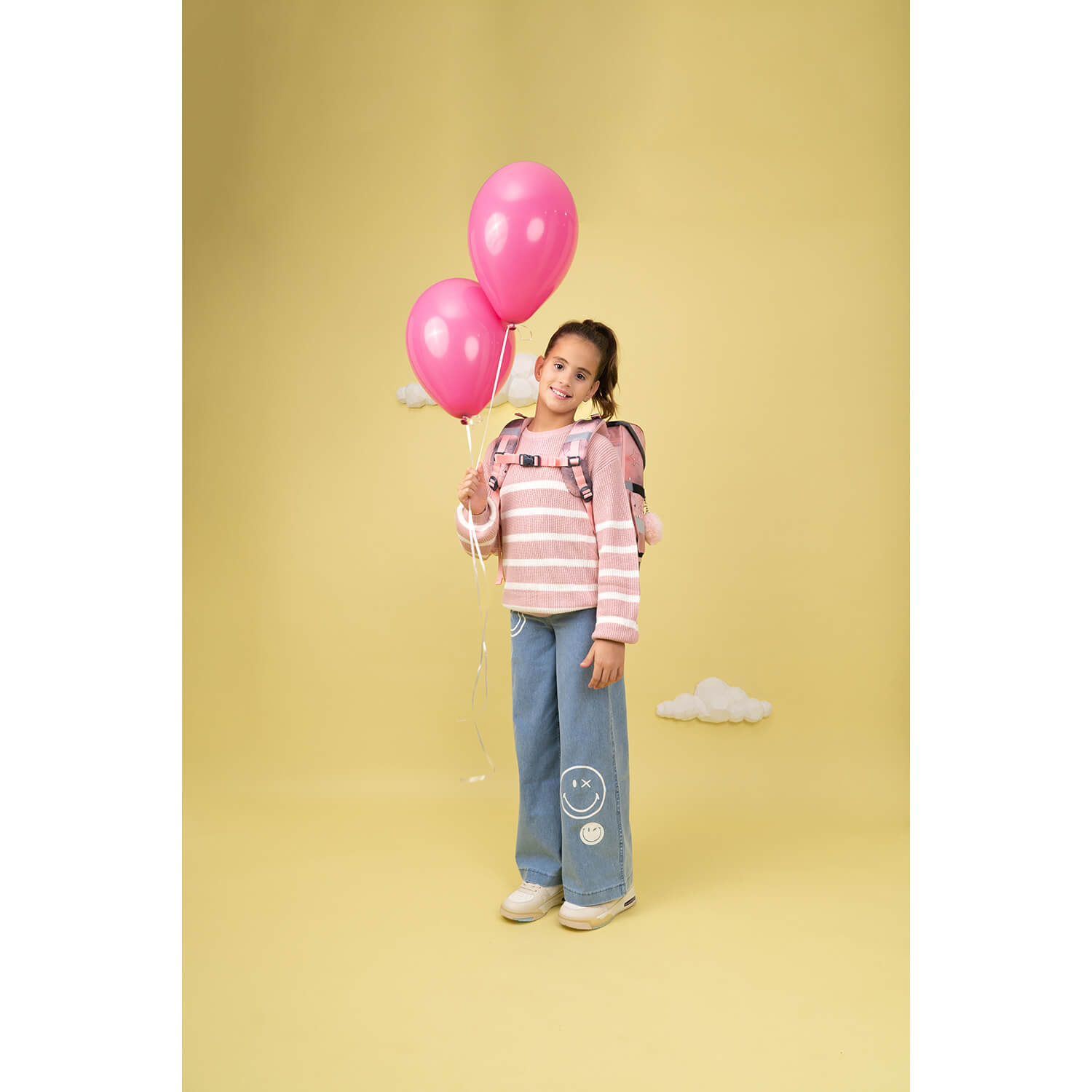 Belmil Compact Ergonomic School Bag Set “Ballerina Black Pink” Design + Unicorn Raincoat – 5-Piece Set for Girls