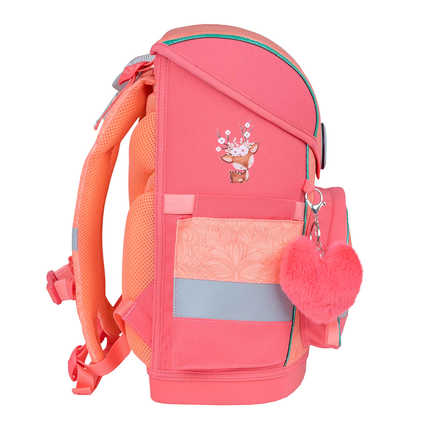 Adjustable shoulder straps featured on the Belmil Compact Ergonomic School Bag Set 'Cute Doe' for comfortable wear.