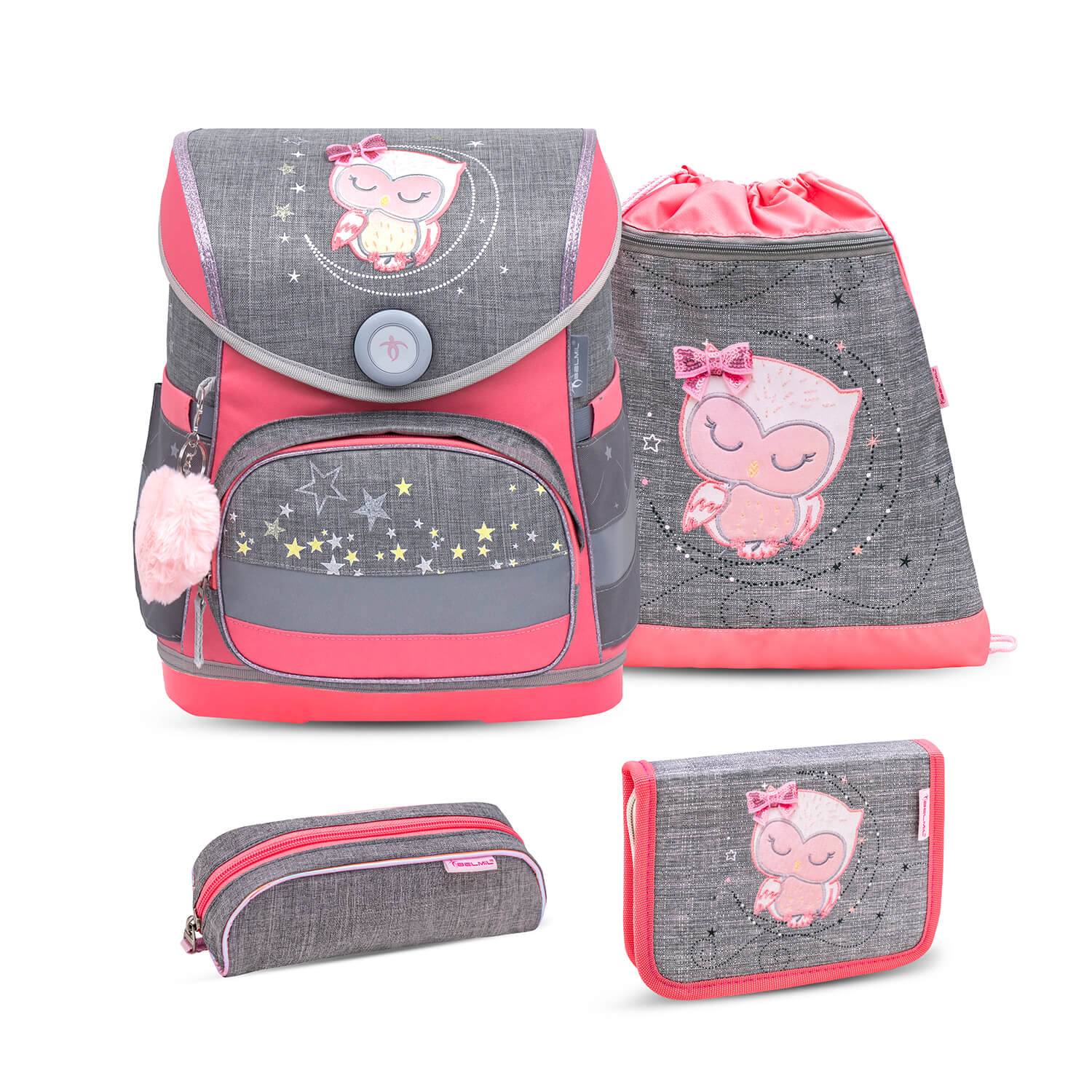 Compact Little Owl Schulranzen Set 4 tlg.