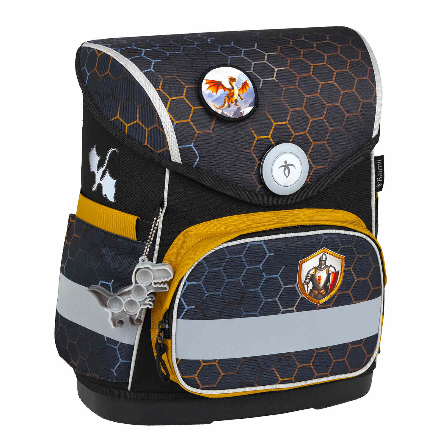The ergonomic design features of the Belmil Compact Dragon School Bag Set – 5-Piece Ergonomic Backpack with AGR Certificate, Fidlock Buckle & 4 Decorative Patches for comfort and support.