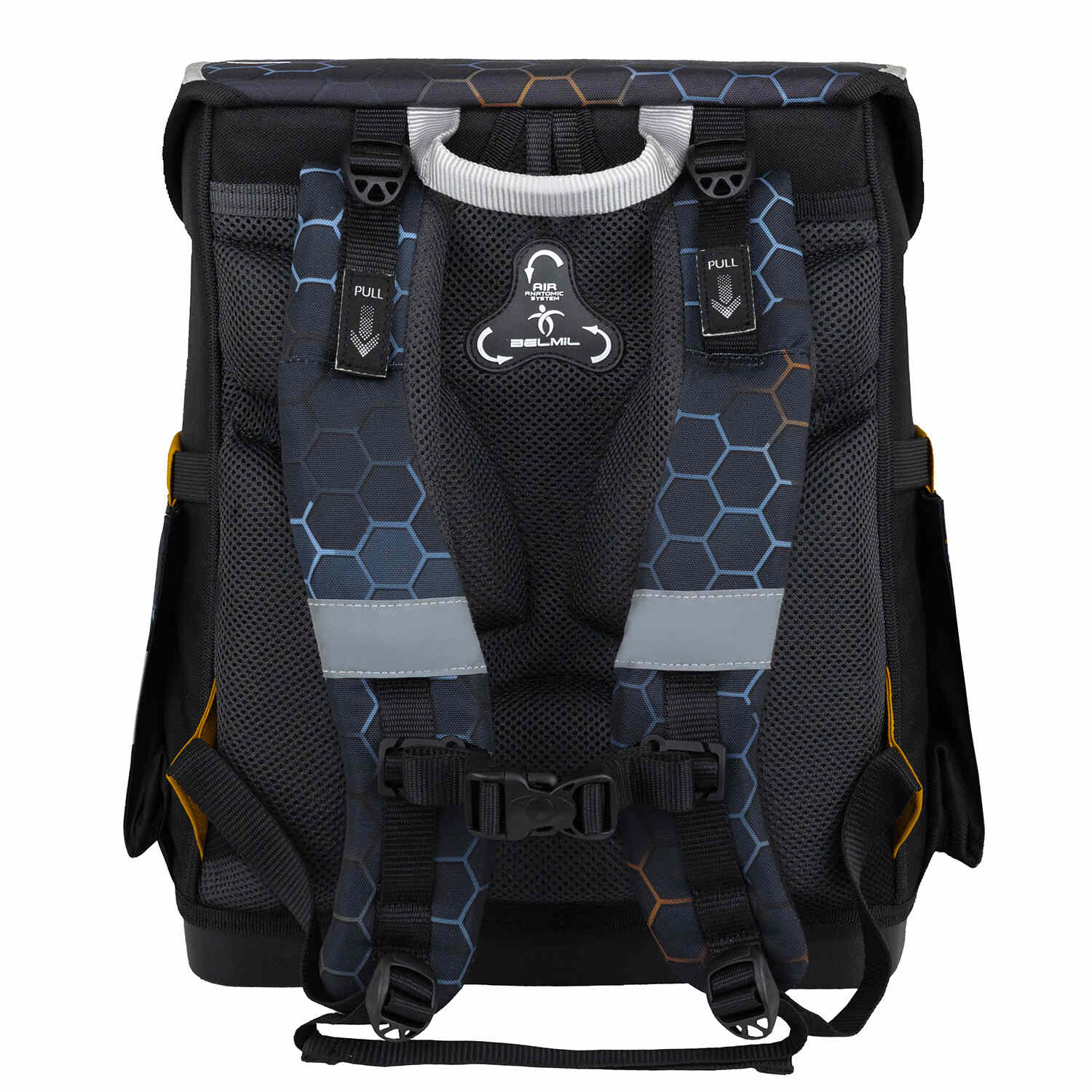 Side pockets of the Belmil Compact Dragon School Bag Set – 5-Piece Ergonomic Backpack with AGR Certificate, Fidlock Buckle & 4 Decorative Patches designed for snacks or water bottles.