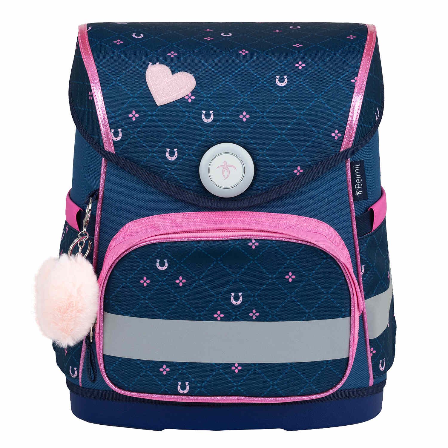Compact Meet Your Horses schoolbag set 5 pcs by Belmil – Ergonomic School Bag Set for Girls, featuring trendy patterns and reflective elements.