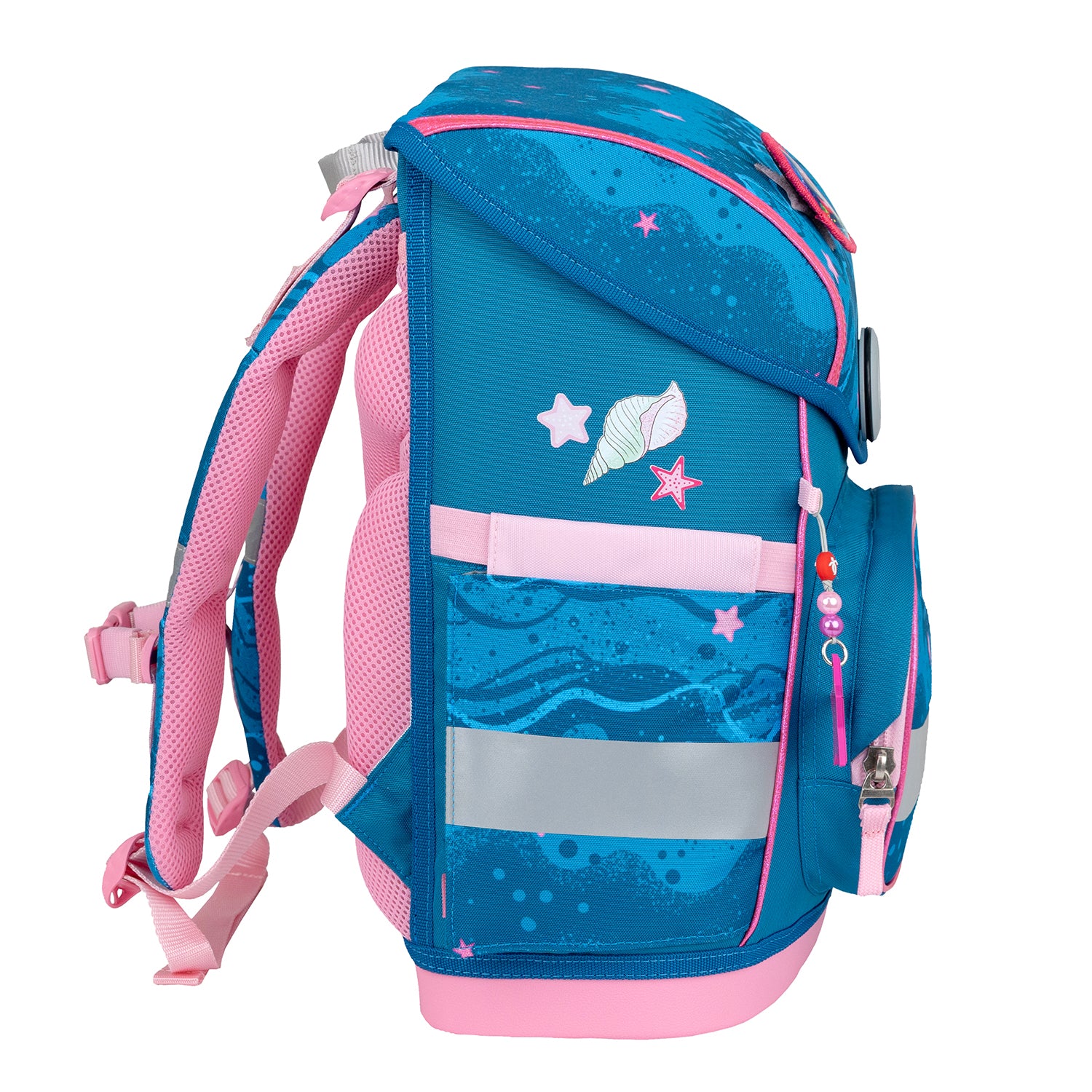 Belmil Compact Ergonomic School Bag Set “Cute Doe” Design + Unicorn Raincoat – 5-Piece Set for Girls arranged to highlight lightweight construction and ergonomic design.